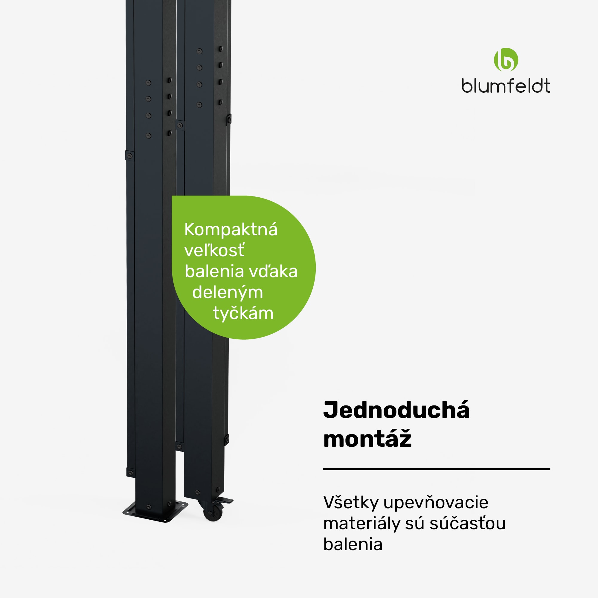 Blumfeldt Pantheon Cortina Solid Sky Expand záhradný altánok 3x6, odolný voči poveternostným vplyvom, rozťahovací – Obrázok 5