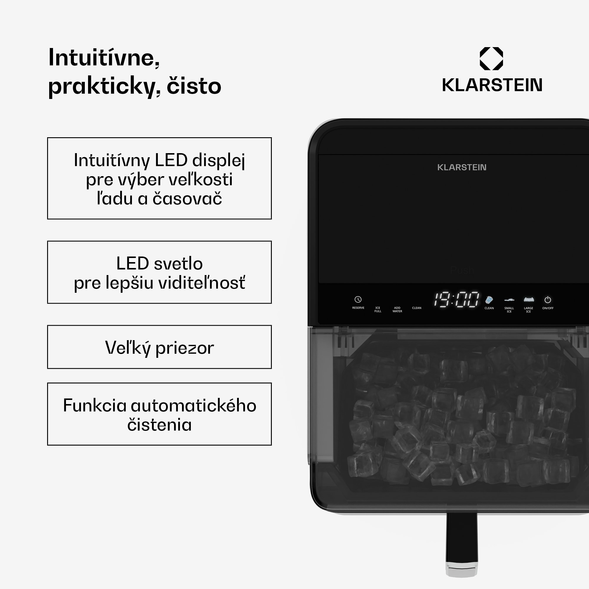 Klarstein Ice Lux výrobník ľadových kociek | Nerezová oceľ | 23 kg/24 h | Samočistiaci – Obrázok 4
