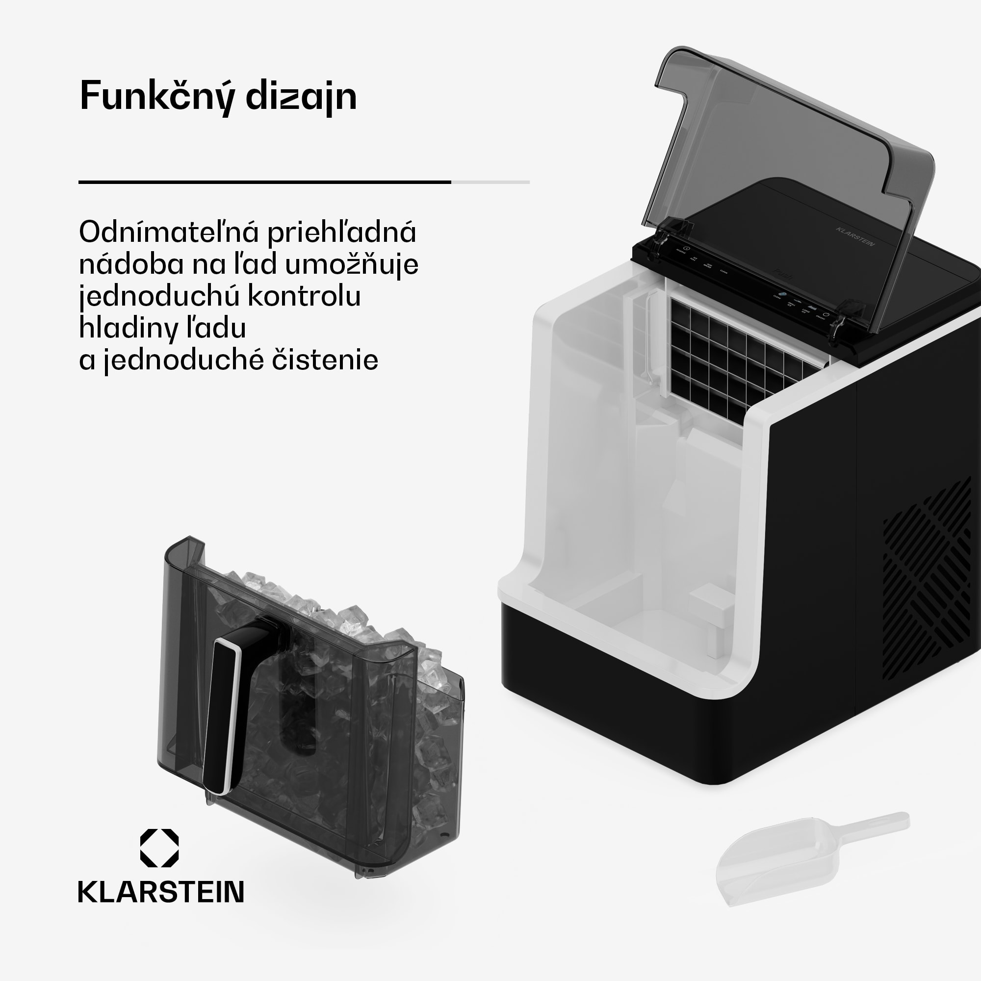 Klarstein Ice Lux výrobník ľadových kociek | Nerezová oceľ | 23 kg/24 h | Samočistiaci – Obrázok 5