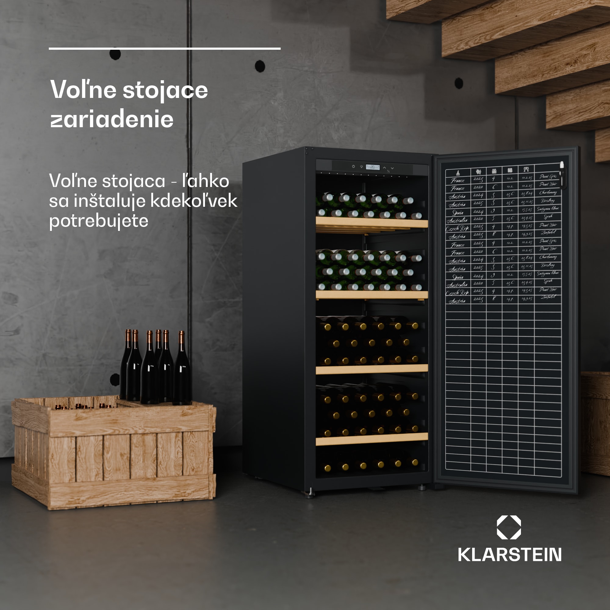 Klarstein CellarMax chladnička na víno, 155 fliaš, Kompresor, Energetická účinnosť E – Obrázok 3
