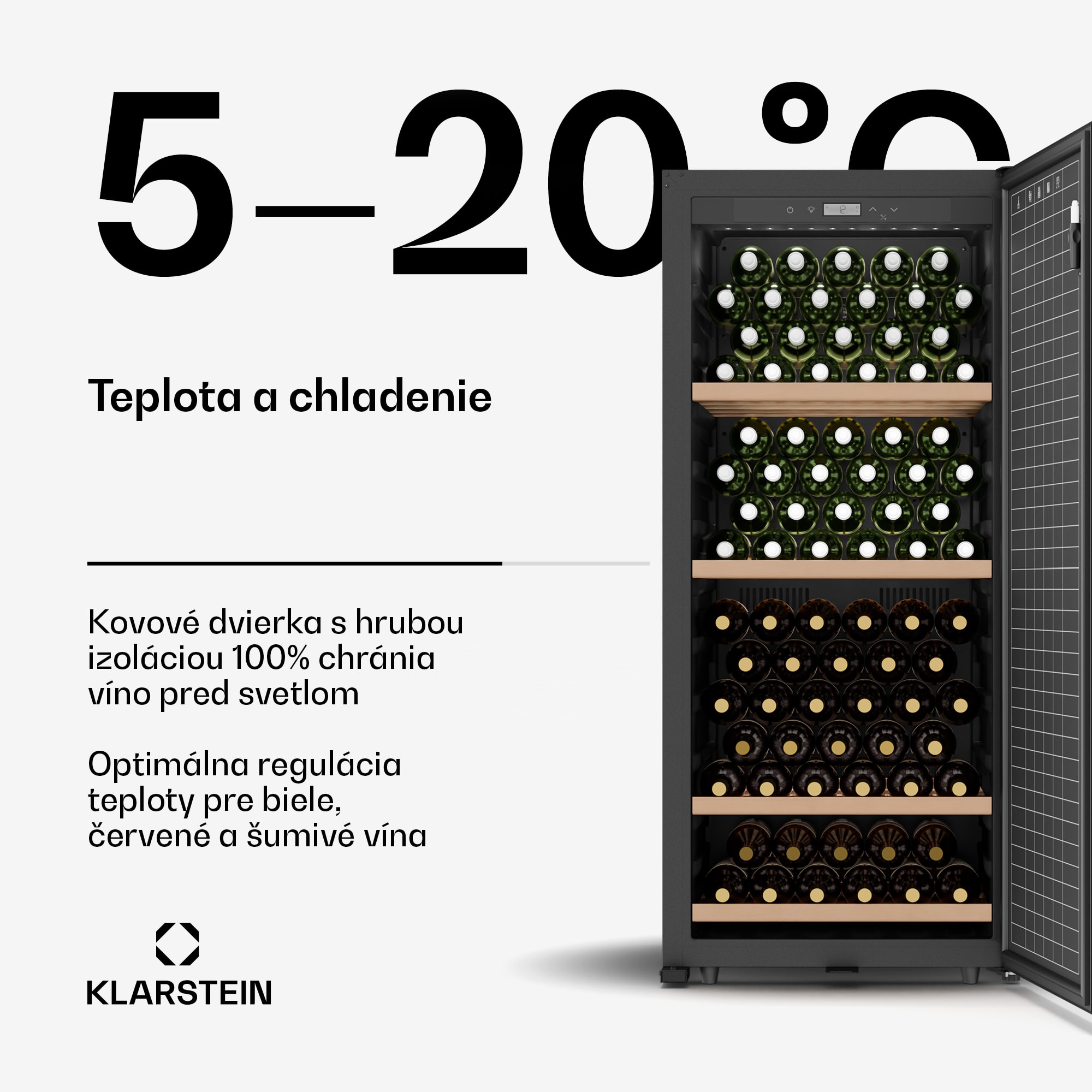 Klarstein CellarMax chladnička na víno, 155 fliaš, Kompresor, Energetická účinnosť E – Obrázok 4