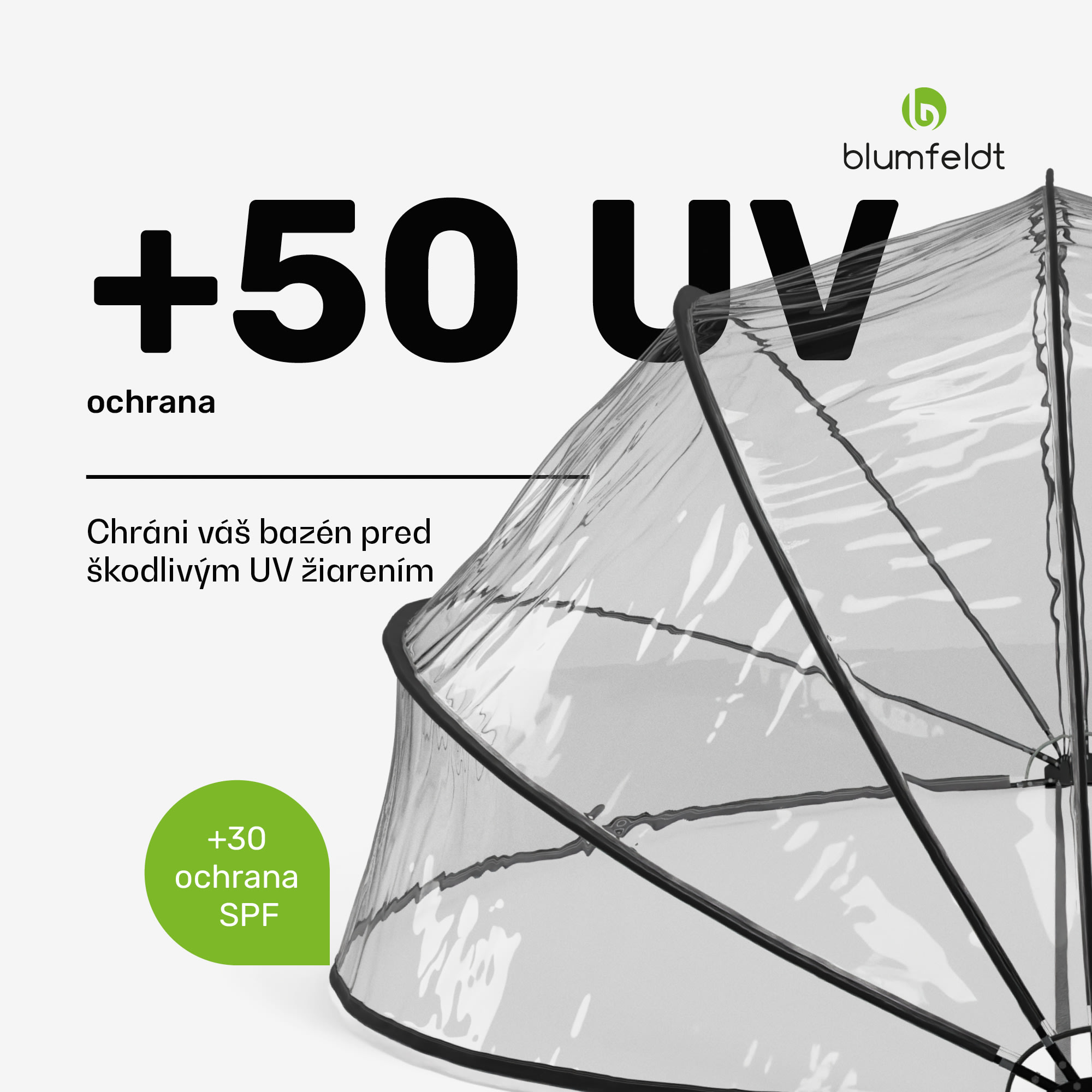 Blumfeldt ArmadilloShade bazénový altánok, Okrúhly, Sklolaminát, UV ochrana, Transparentný – Obrázok 4
