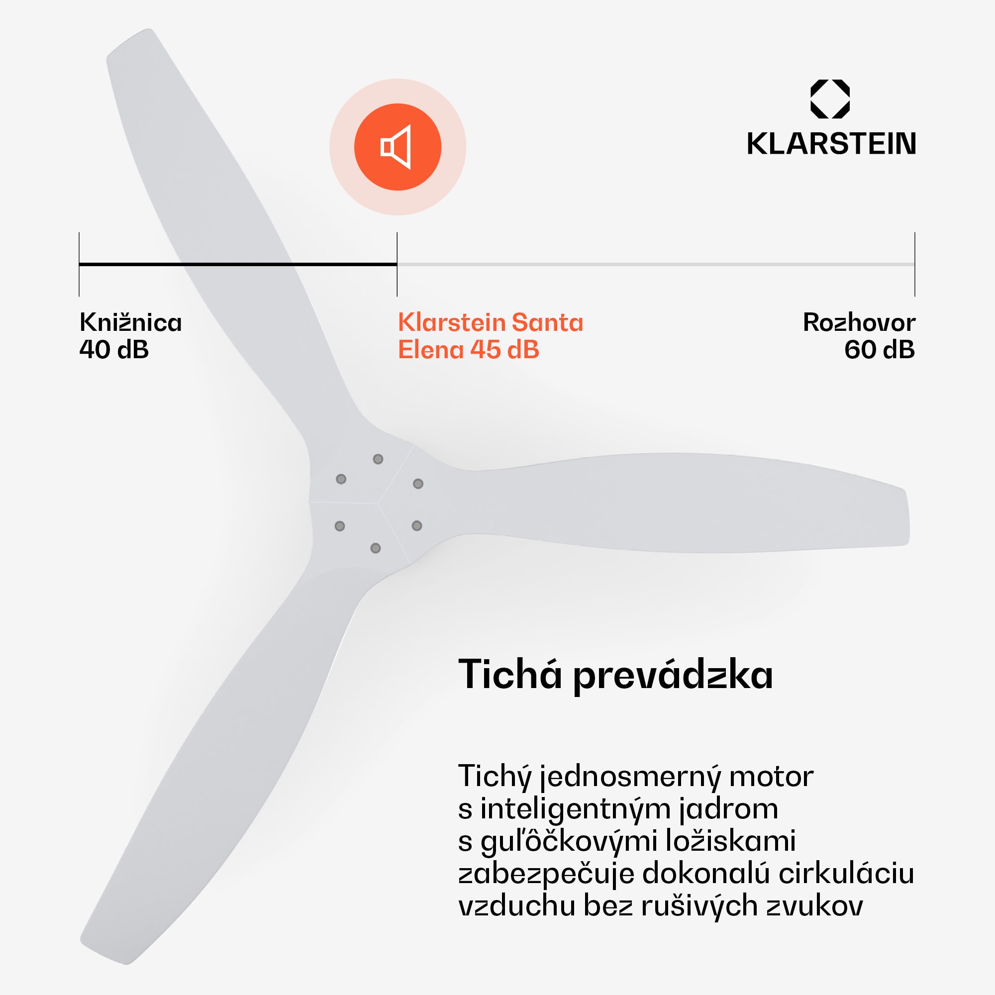Klarstein Santa Elena Smart 52" stropný ventilátor, 10260 m³/h, 6 stupňov rýchlosti, diaľkové ovládanie, Smart – Obrázok 4