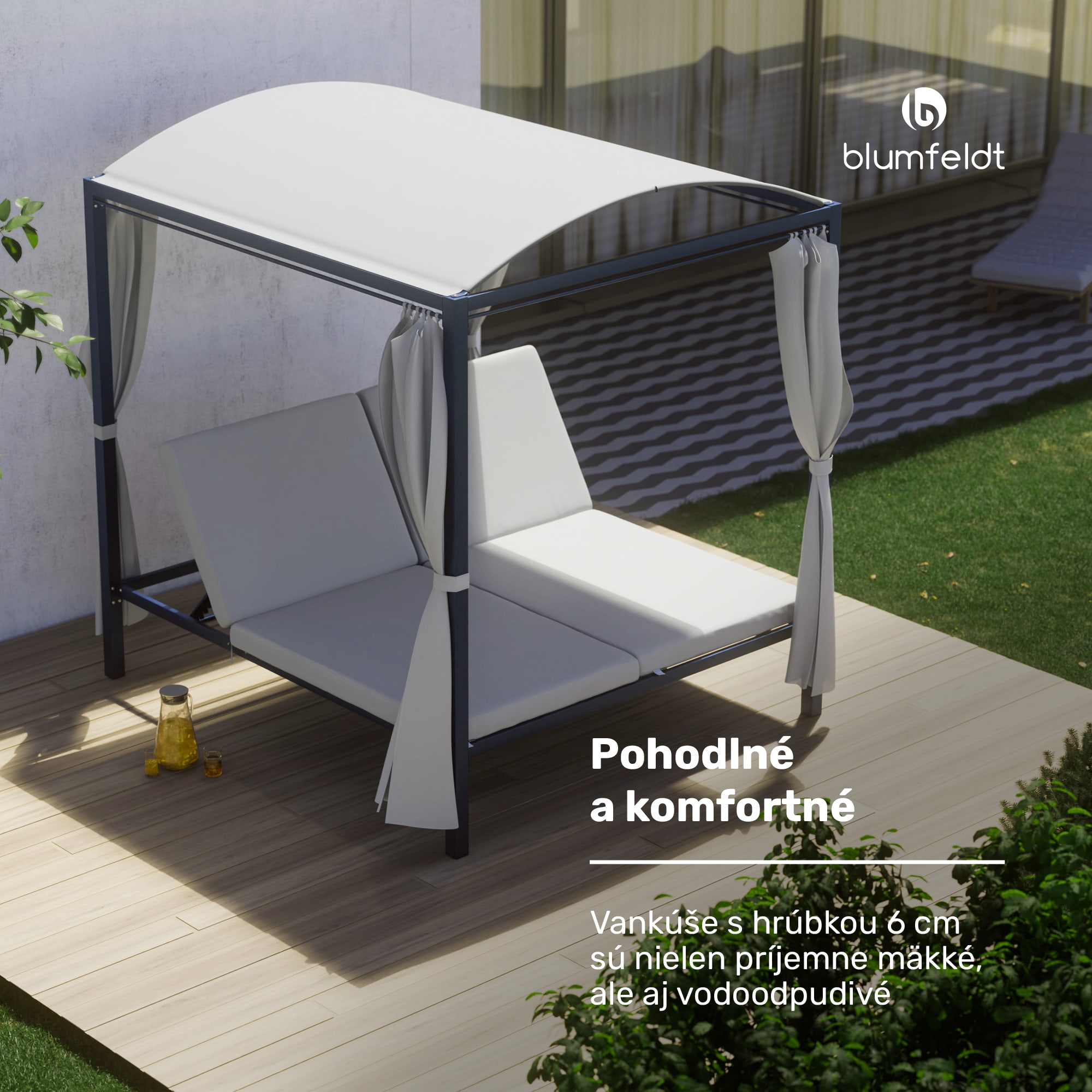 Blumfeldt Eremitage Double XL solárium | ochrana pred slnkom | pre 2 osoby | oceľový rám | odolné voči poveternostným vplyvom – Obrázok 3