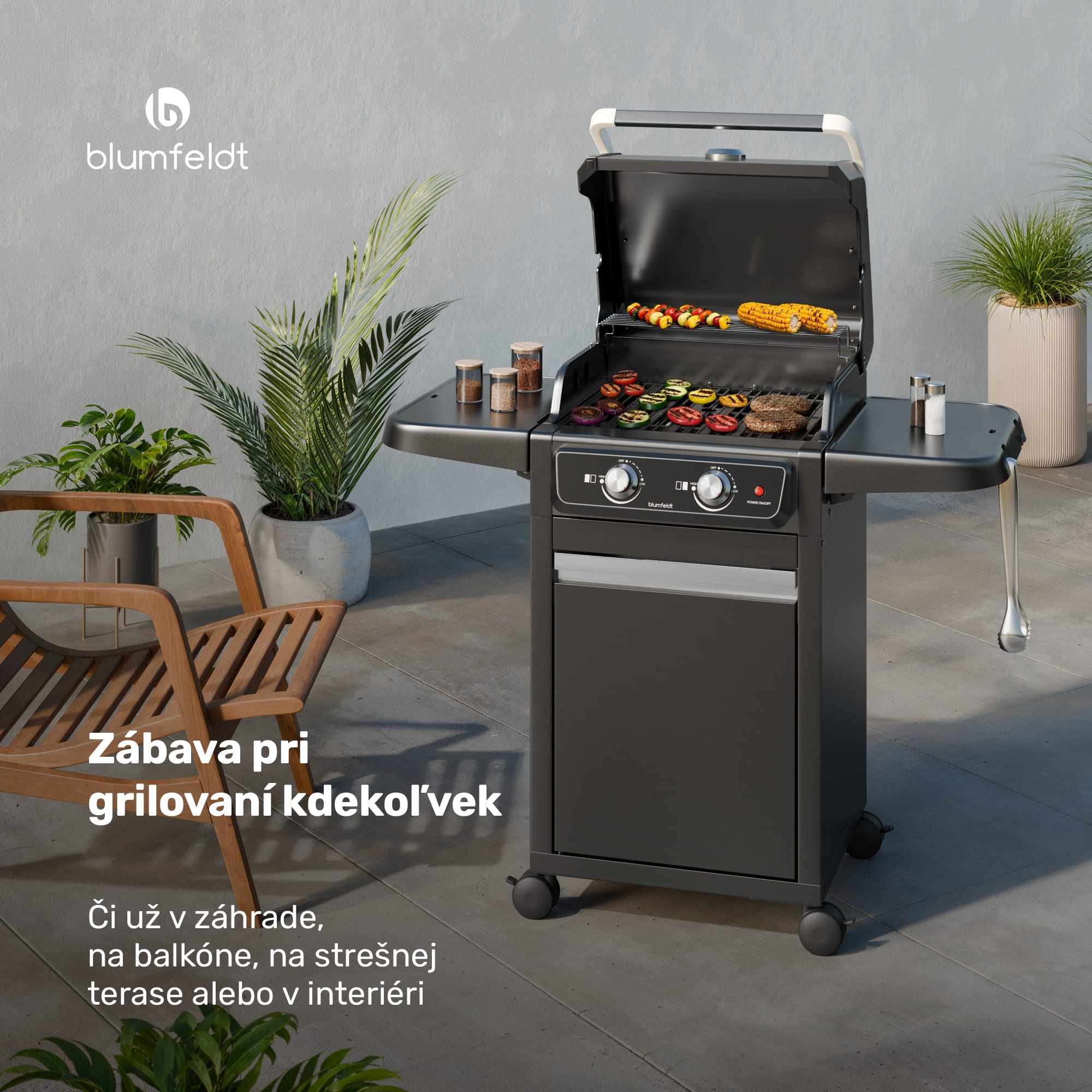 Blumfeldt Elektrický gril ElectricPro | Výkonný | Sklopné bočné stolíky | Integrovaný teplomer – Obrázok 2