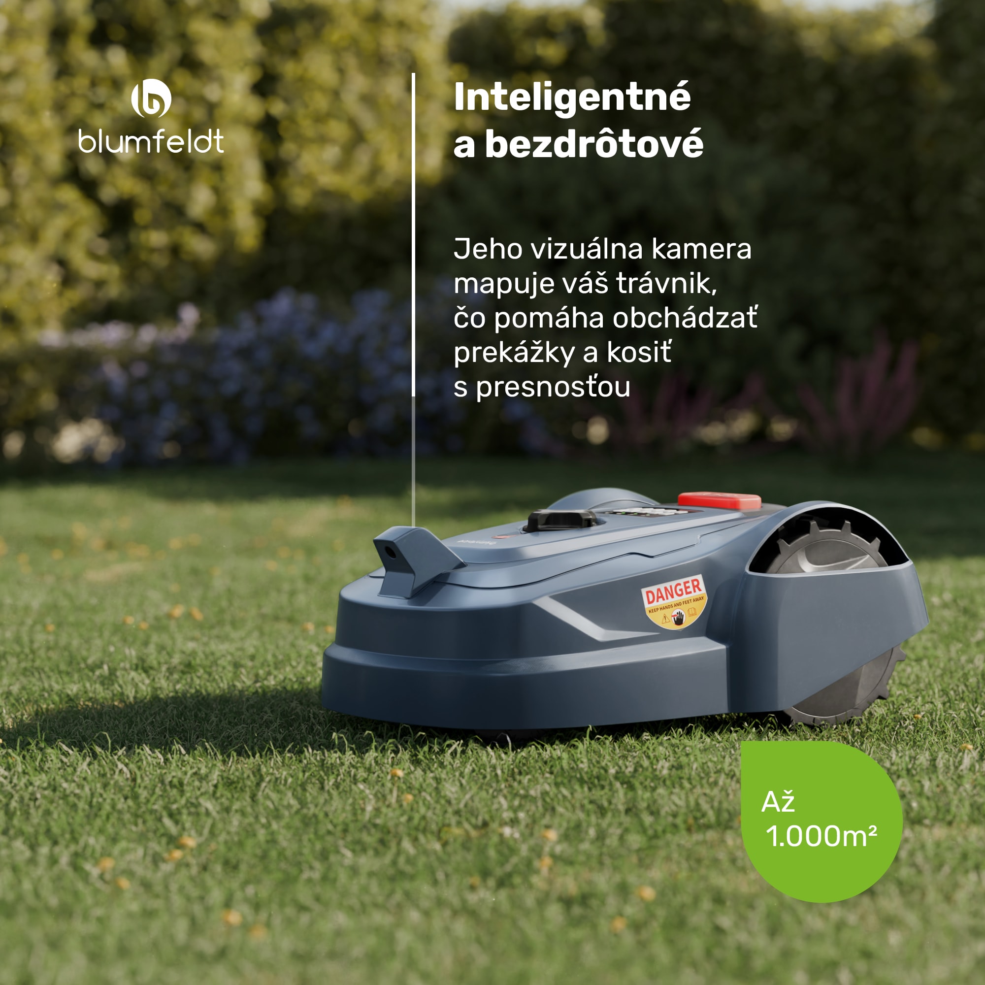 Blumfeldt GrassConnect robotická kosačka, Starostlivosť o trávnik do 1 000 m², Ovládanie pomocou aplikácie – Obrázok 2