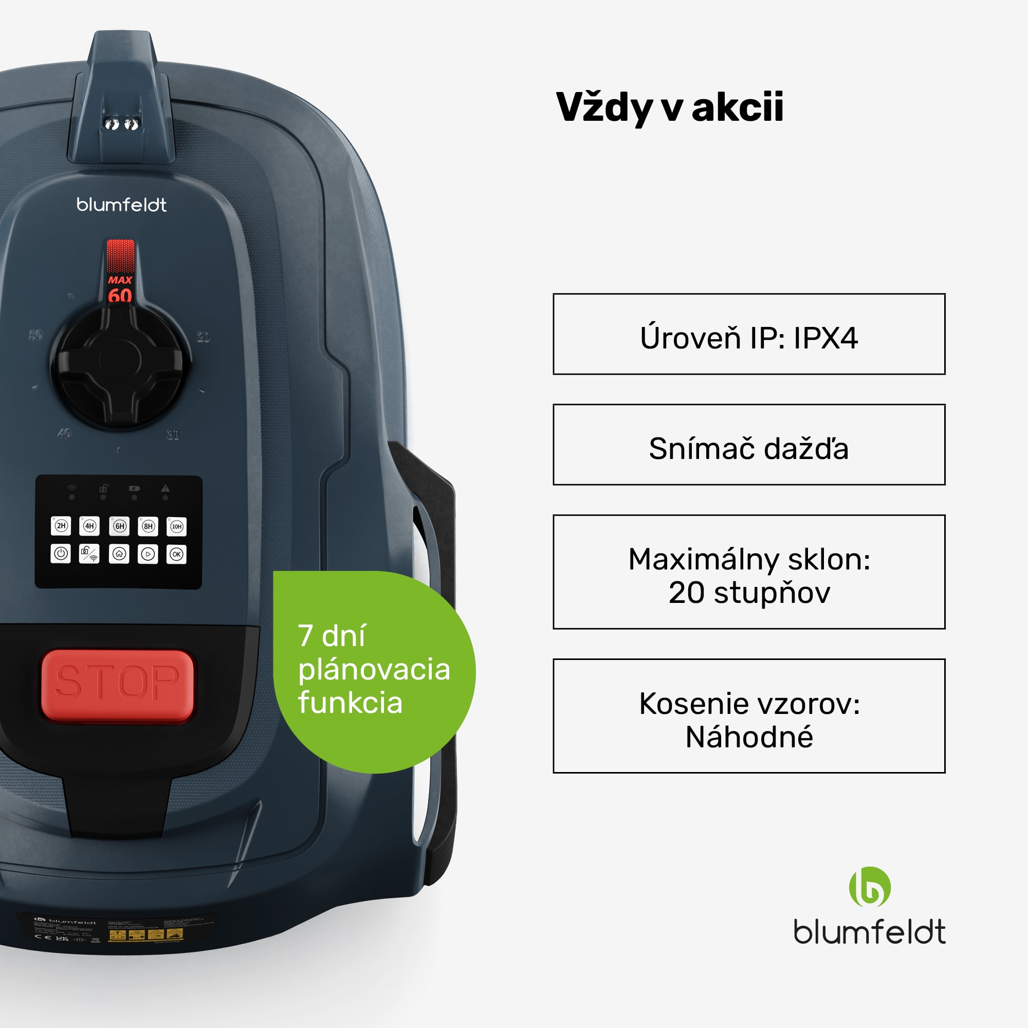 Blumfeldt GrassConnect robotická kosačka, Starostlivosť o trávnik do 1 000 m², Ovládanie pomocou aplikácie – Obrázok 4