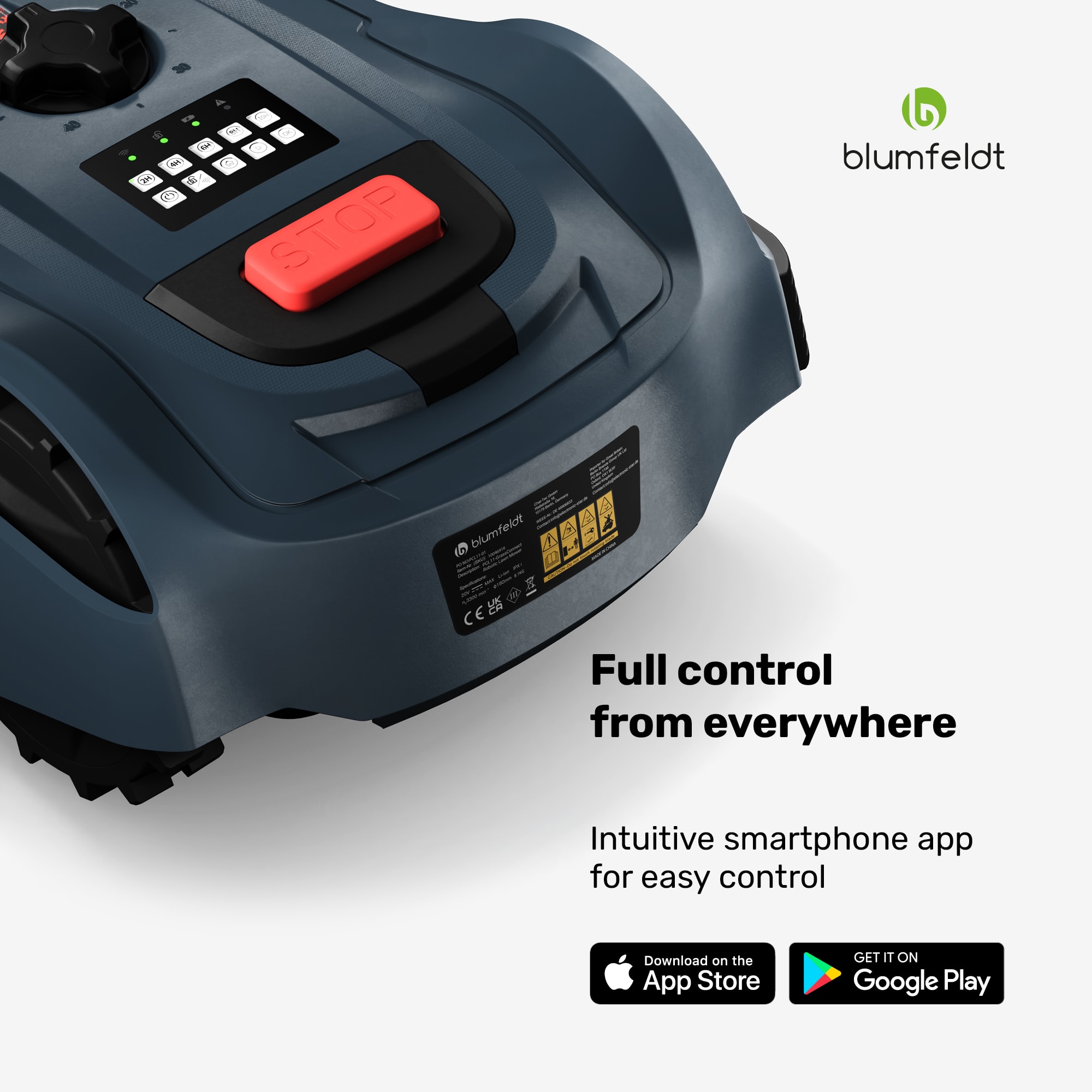 Blumfeldt GrassConnect robotická kosačka, Starostlivosť o trávnik do 1 000 m², Ovládanie pomocou aplikácie – Obrázok 3