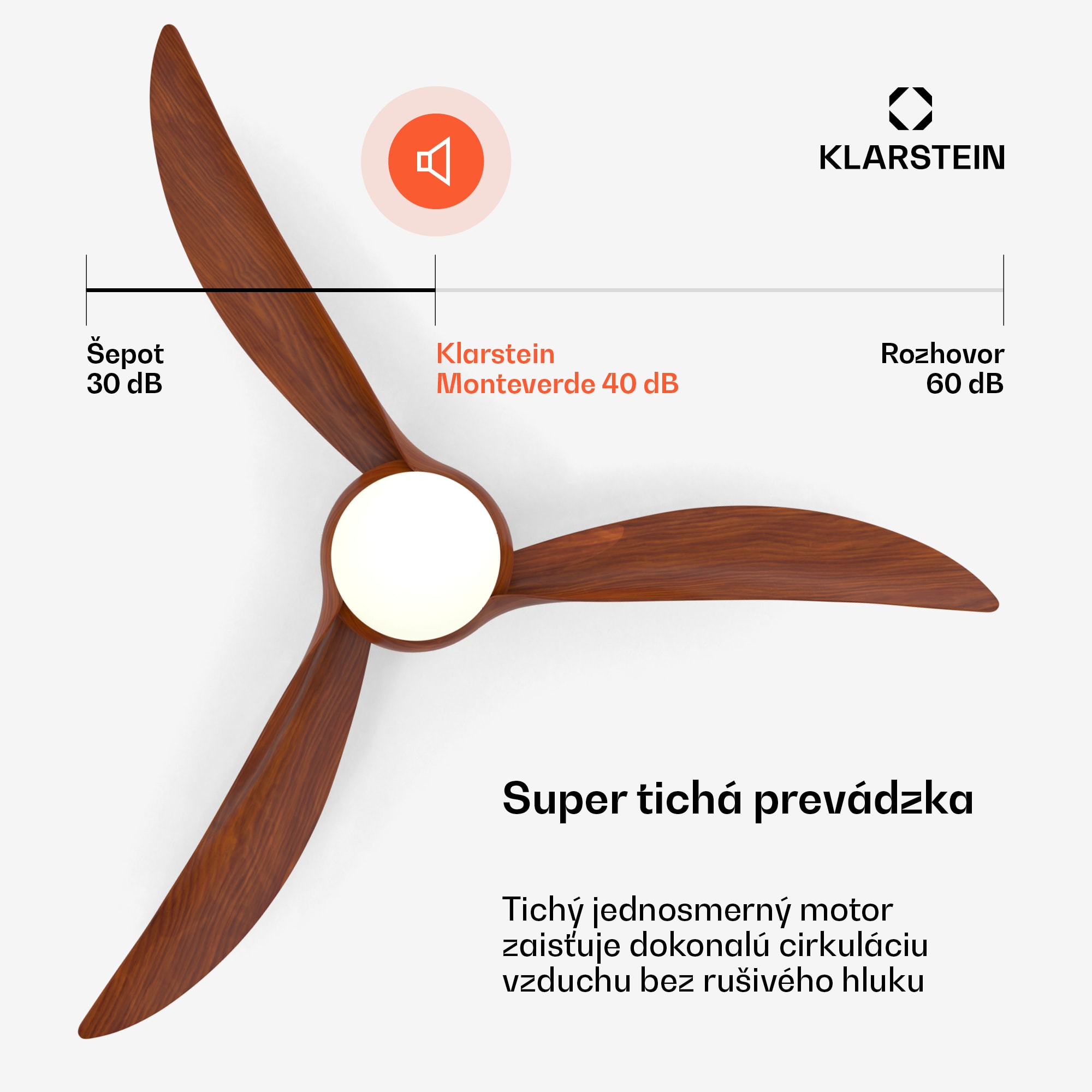 Klarstein Monteverde stropný ventilátor s nastaviteľným svetlom – Obrázok 5