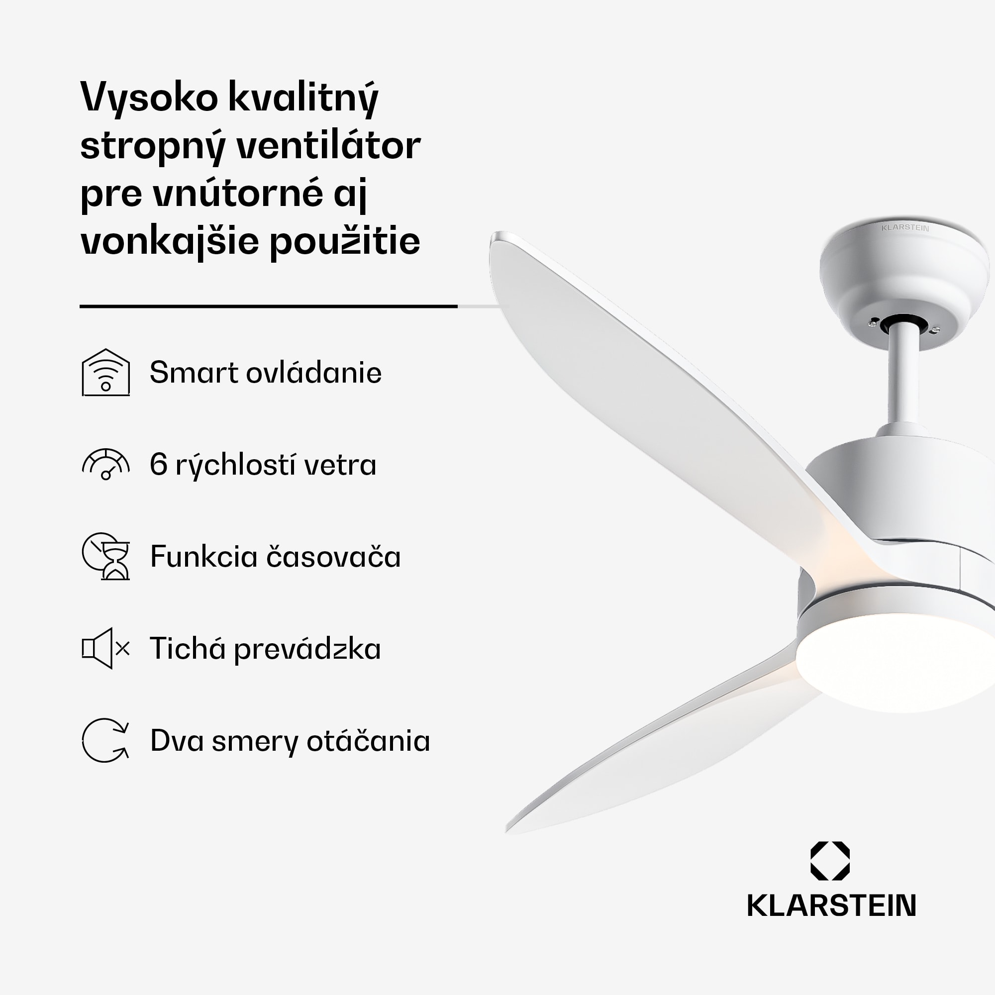 Klarstein SkyBreeze Smart istropný ventilátor, Vnútorné i vonkajšie použitie, Inteligentné ovládanie, IP44, 40 dB – Obrázok 2