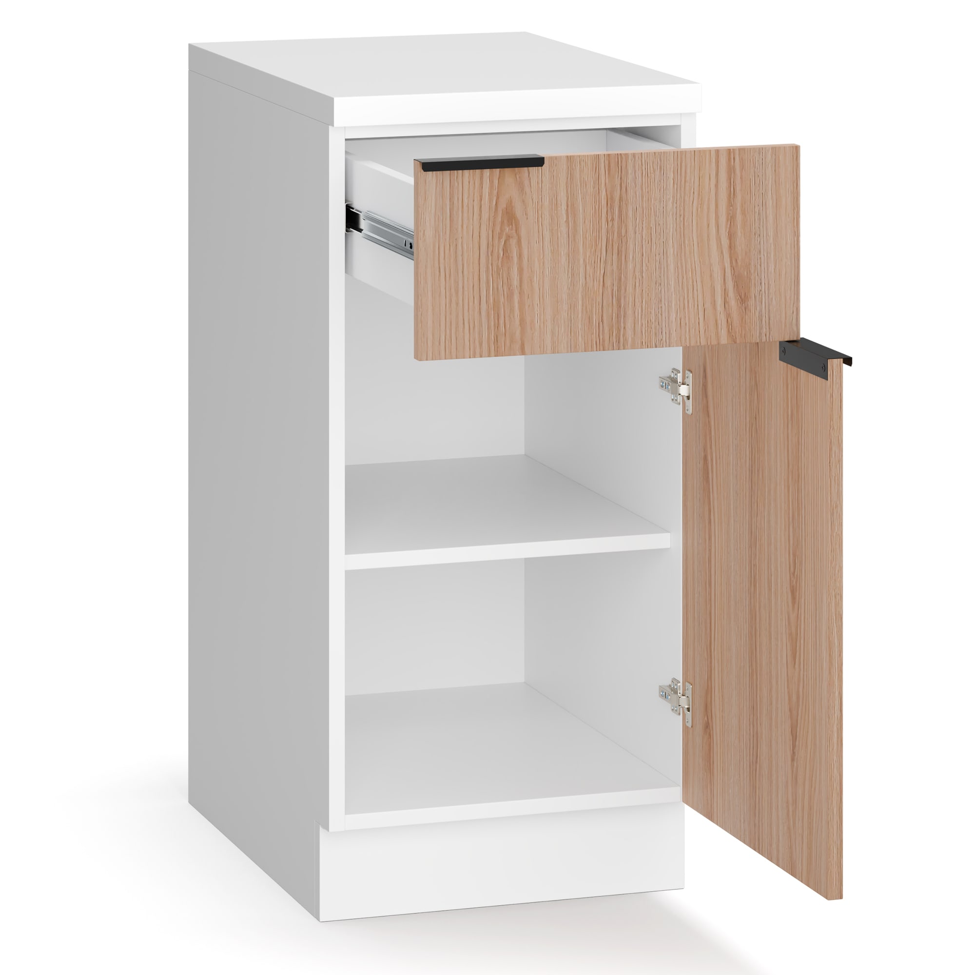 Blumfeldt WoodVista skrinka s zásuvkami | Robustná MDF pracovná doska | Soft-close pánty | Hliníkové úchyty