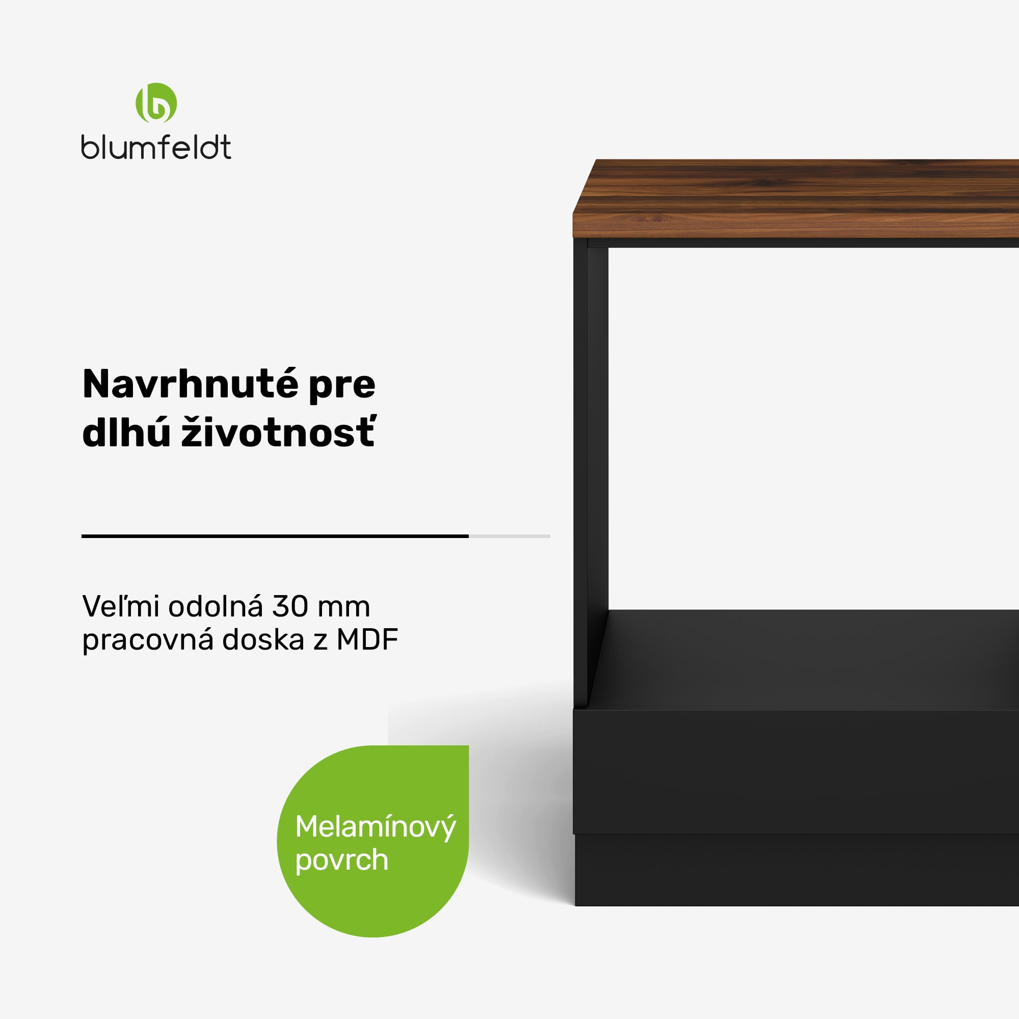 Blumfeldt WoodVista skladovacia skrinka | Pevná MDF pracovná doska | Udržateľné materiály | Jednoduchá montáž – Obrázok 2