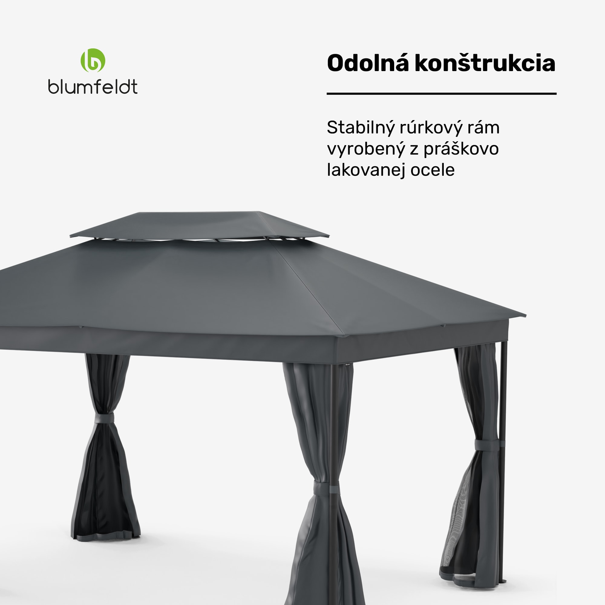Blumfeldt Altánok Mondo Dual 3x4 s dvojitou strechou a sieťou proti hmyzu – Obrázok 3