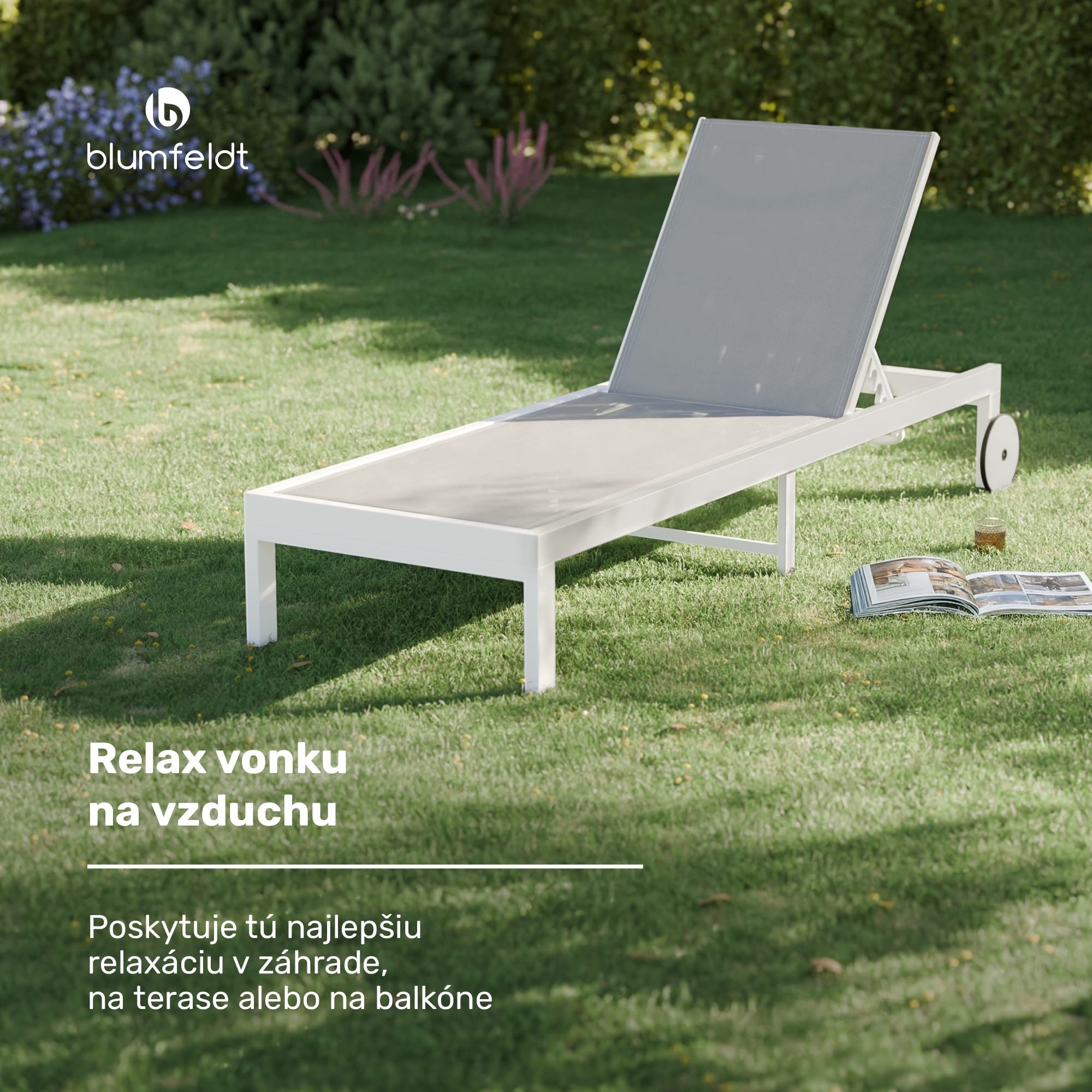 Blumfeldt Ležadlo Lucca Lounge | Nosnosť 120 kg | 5 polôh | vodeodolné – Obrázok 3