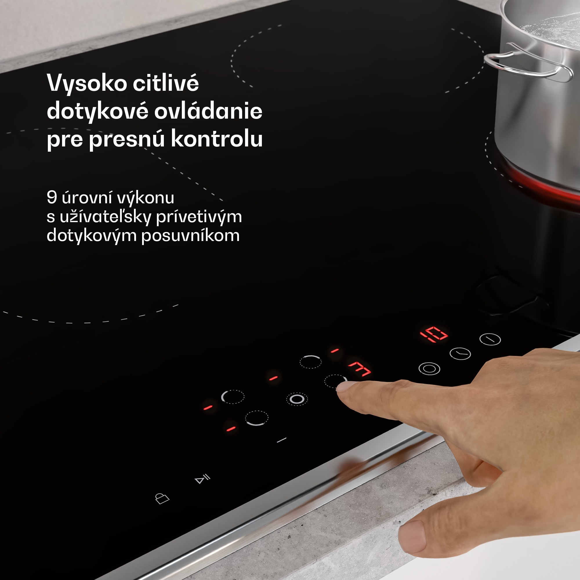 Klarstein Verosteel sklokeramická varná doska | Minimalistická, výkonná | 5 varných zón | 8400 W | 90 cm – Obrázok 5