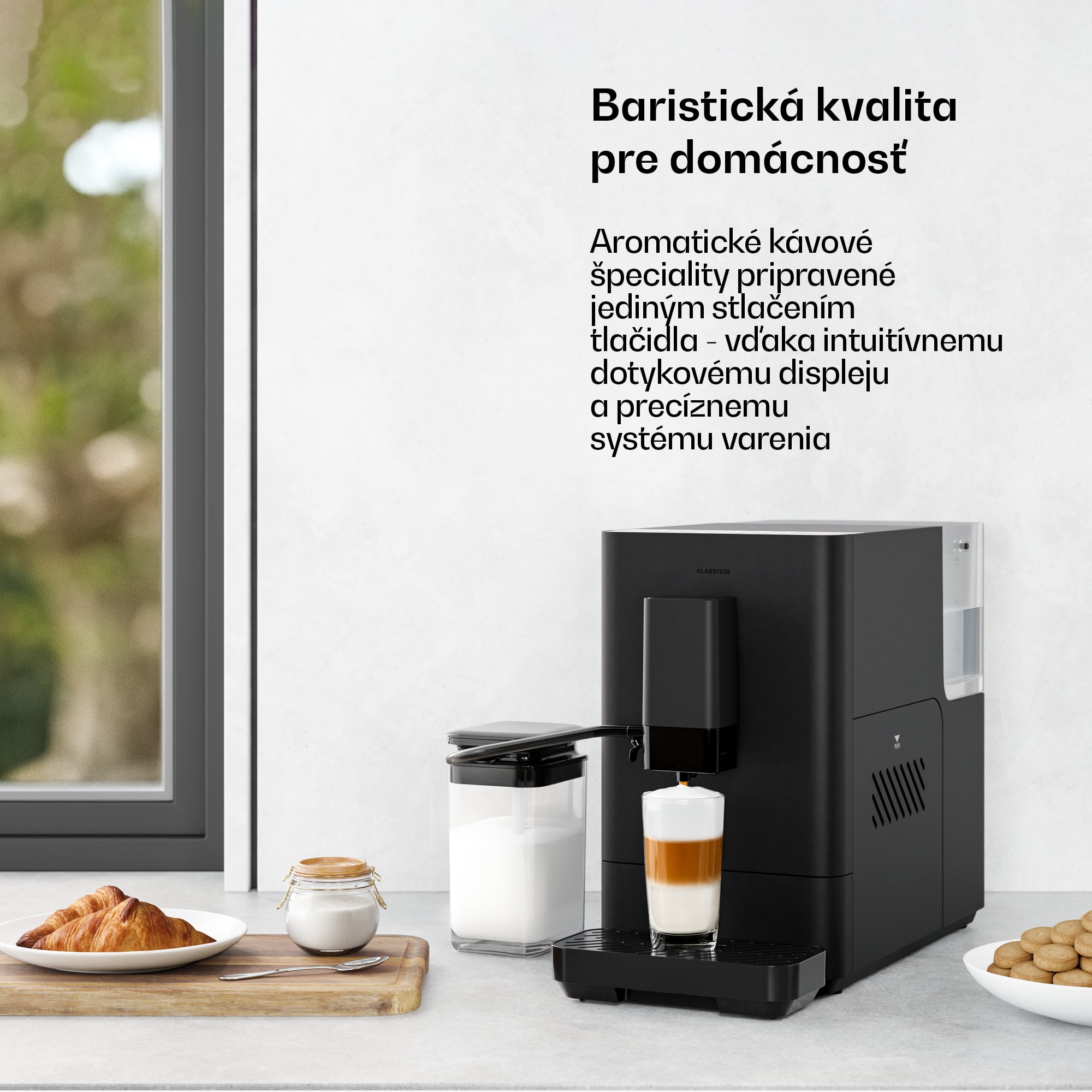 Klarstein Velaire plnoautomatický kávovar s nádobou na mlieko | Výkonný | 1350 W | 20 bar – Obrázok 2