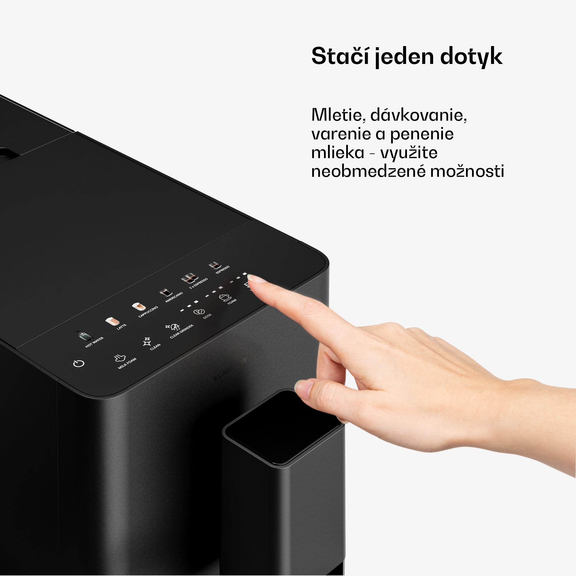 Klarstein Velaire plnoautomatický kávovar s nádobou na mlieko | Výkonný | 1350 W | 20 bar – Obrázok 3