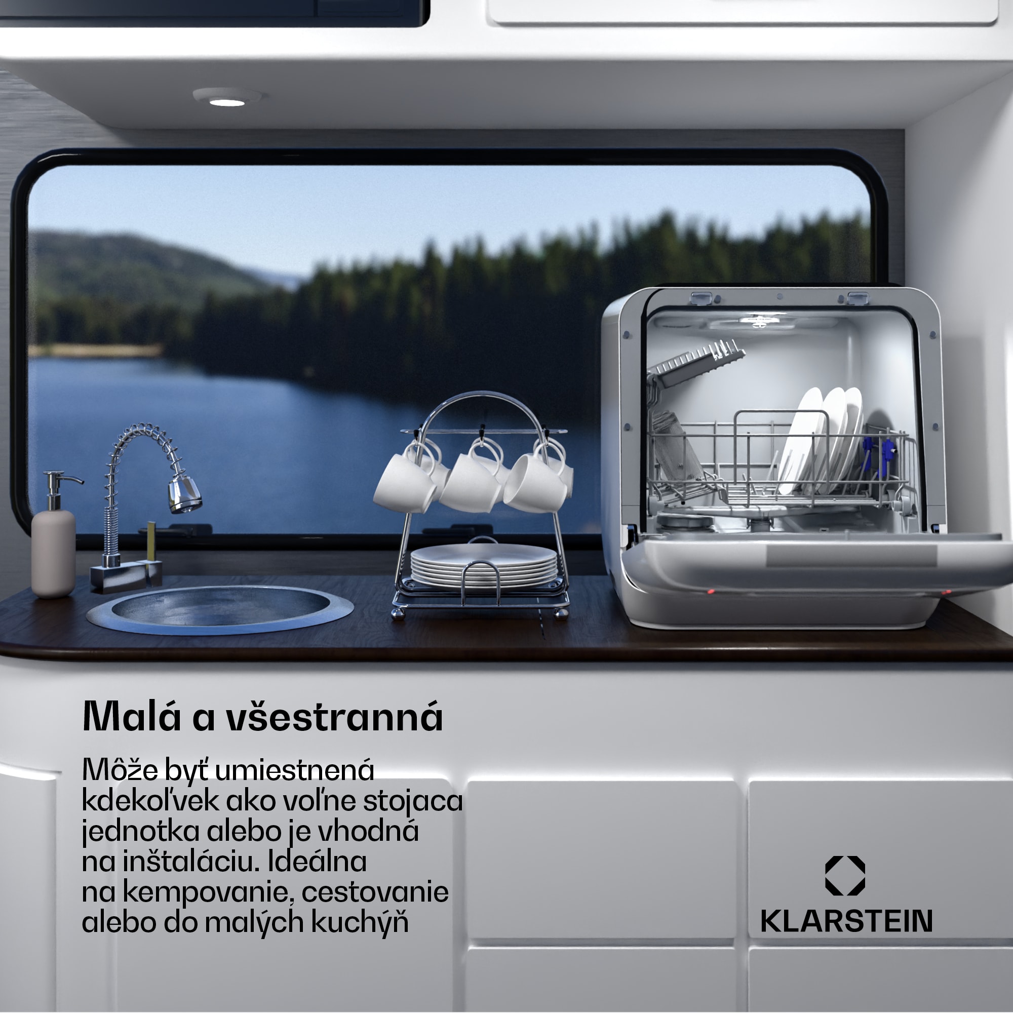 Klarstein Aquatica stolný umývačka riadu | 42 cm | 3 programy | 2 súpravy riadu – Obrázok 2