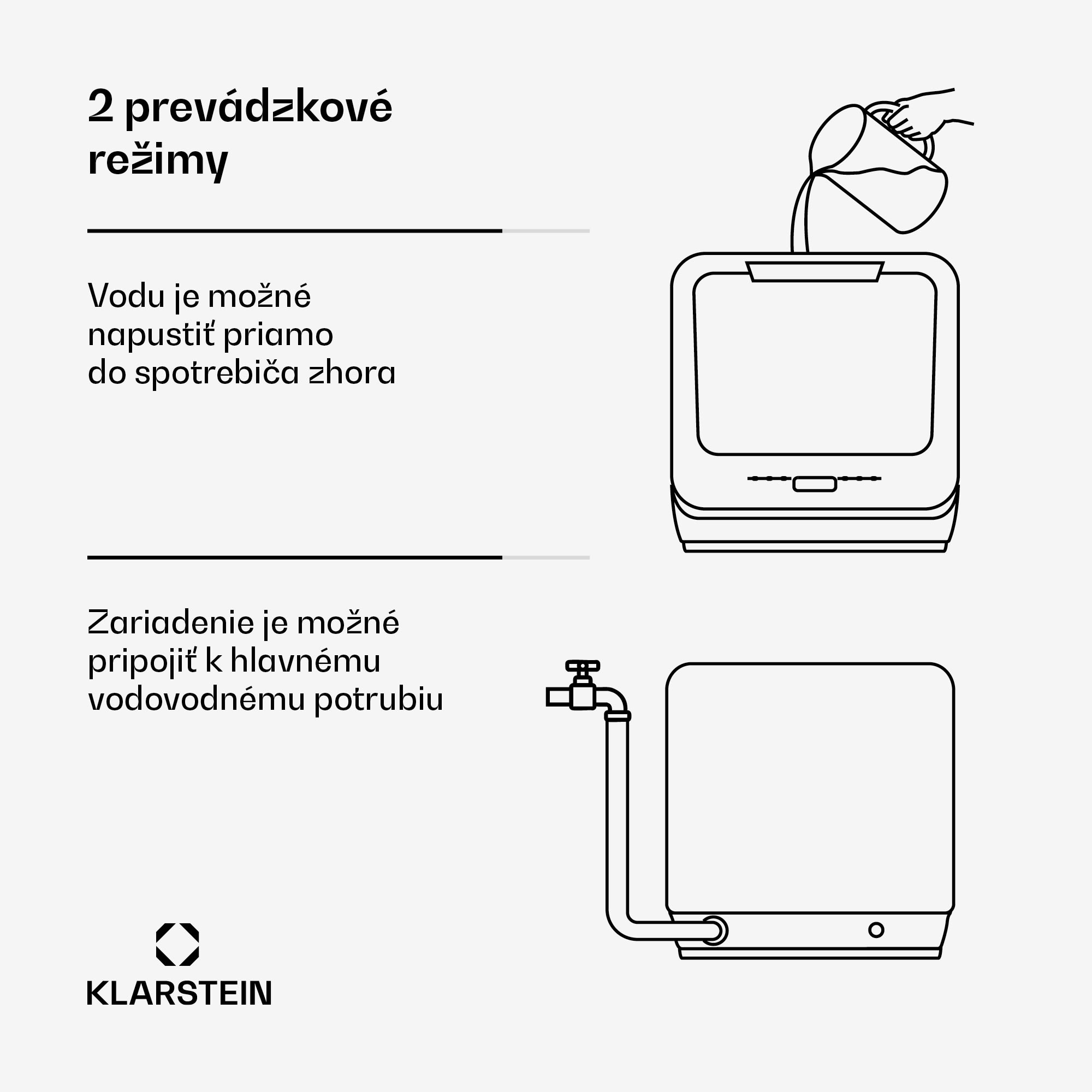 Klarstein Amazonia | Mini umývačka riadu | Kompaktná | 6 programov | Prenosná – Obrázok 5