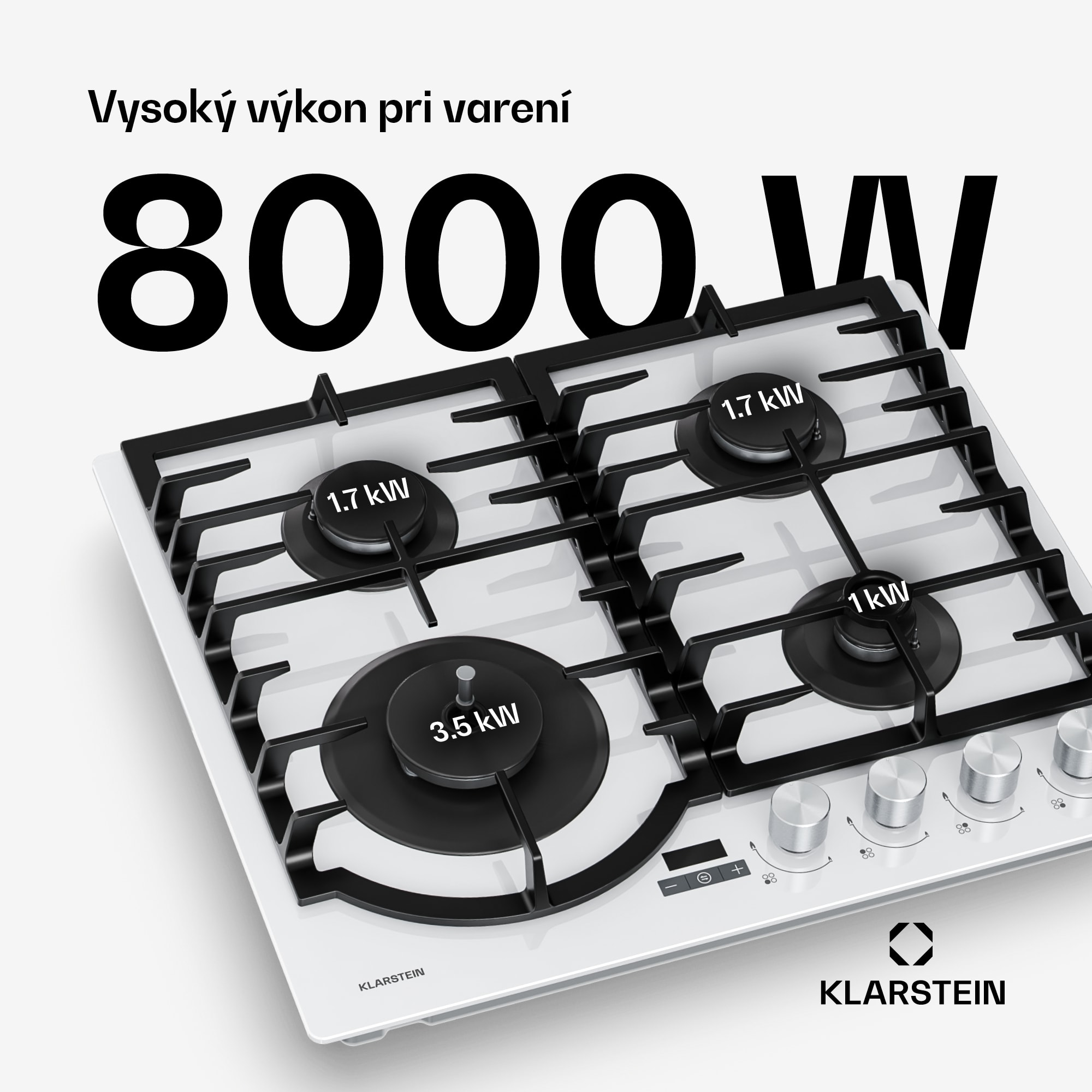 Klarstein Ignito plynová varná doska | 8 kW | liatinové podpery | časovač | regulácia teploty – Obrázok 2