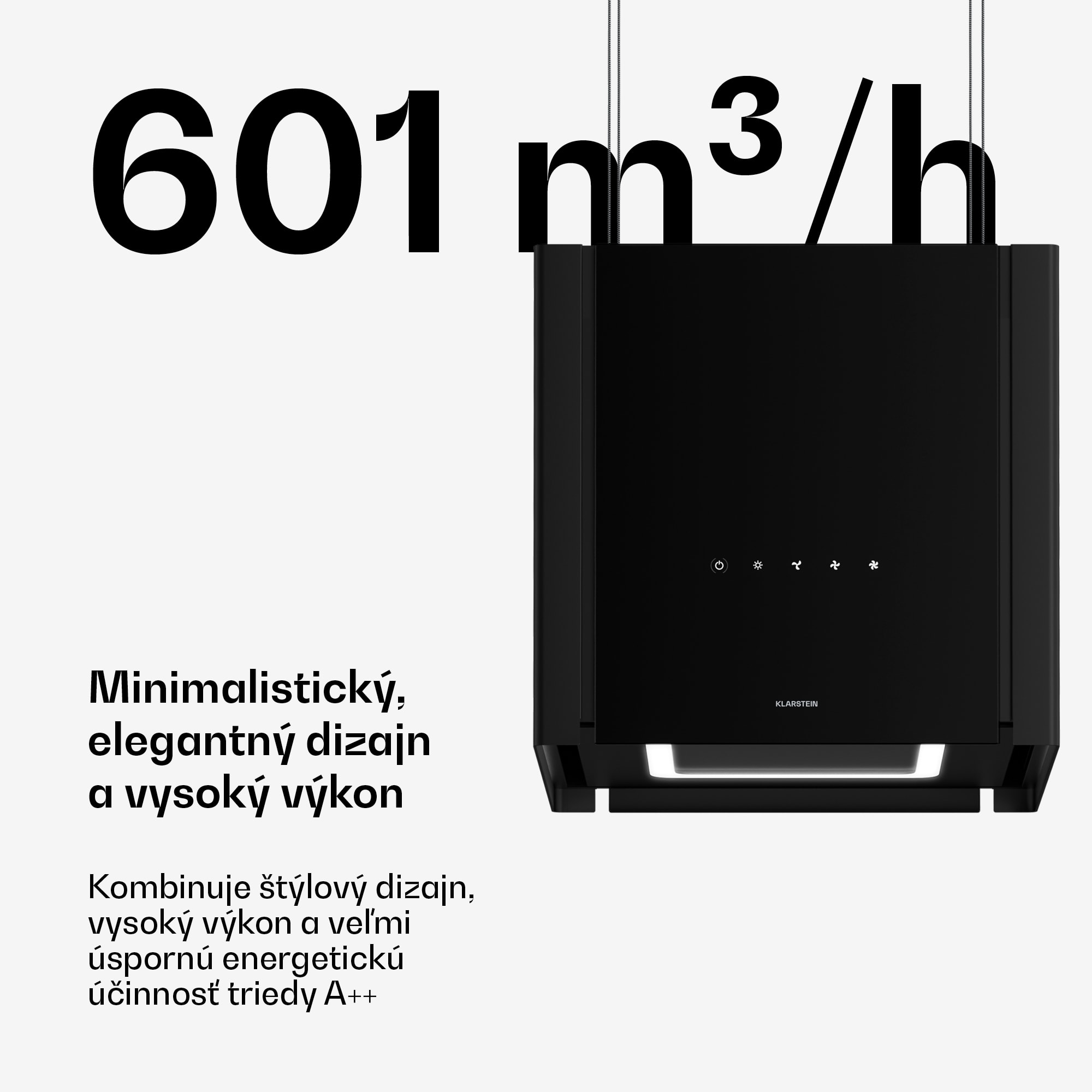 Klarstein Velaire odsávač pár s výsuvnou funkciou 40 cm | Elegantný, minimalistický, výkonný | EEC A++ | 601 m³/h – Obrázok 3