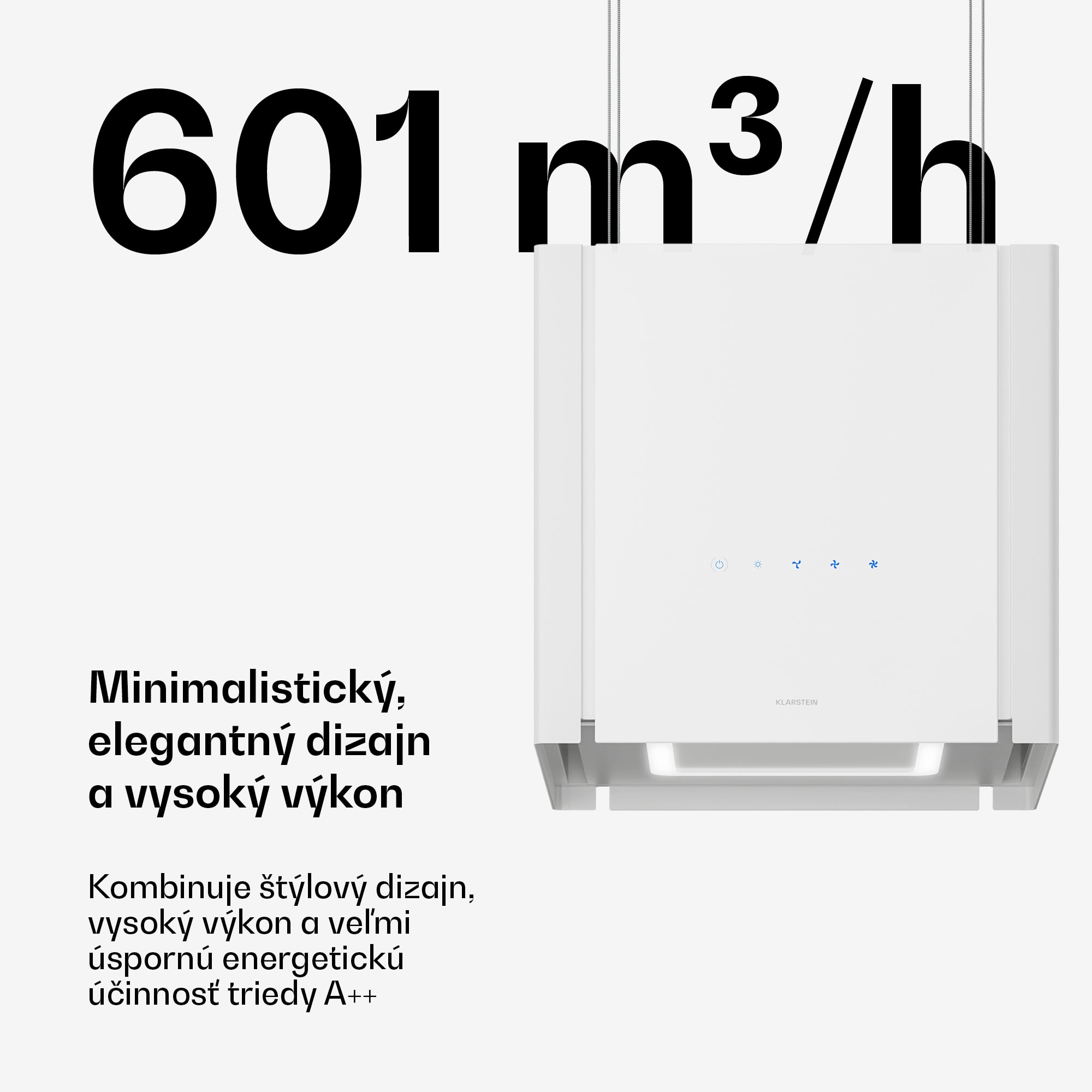 Klarstein Velaire odsávač pár s výsuvnou funkciou 40 cm | Elegantný, minimalistický, výkonný | EEC A++ | 601 m³/h – Obrázok 3