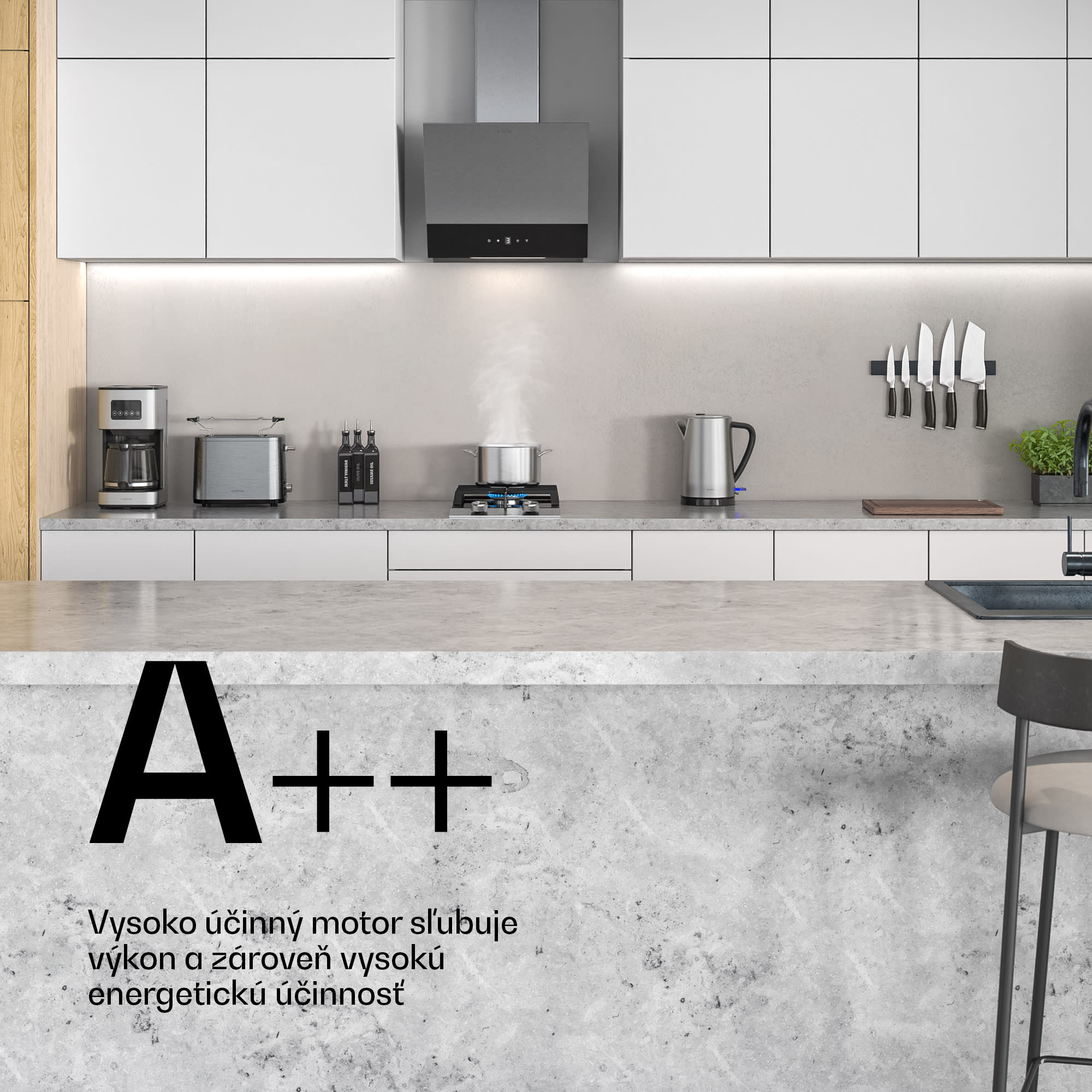 Klarstein Verosteel digestor | Elegantný, minimalistický, výkonný | Trieda energetickej účinnosti A++ | 624 m³/h | 45 cm – Obrázok 5