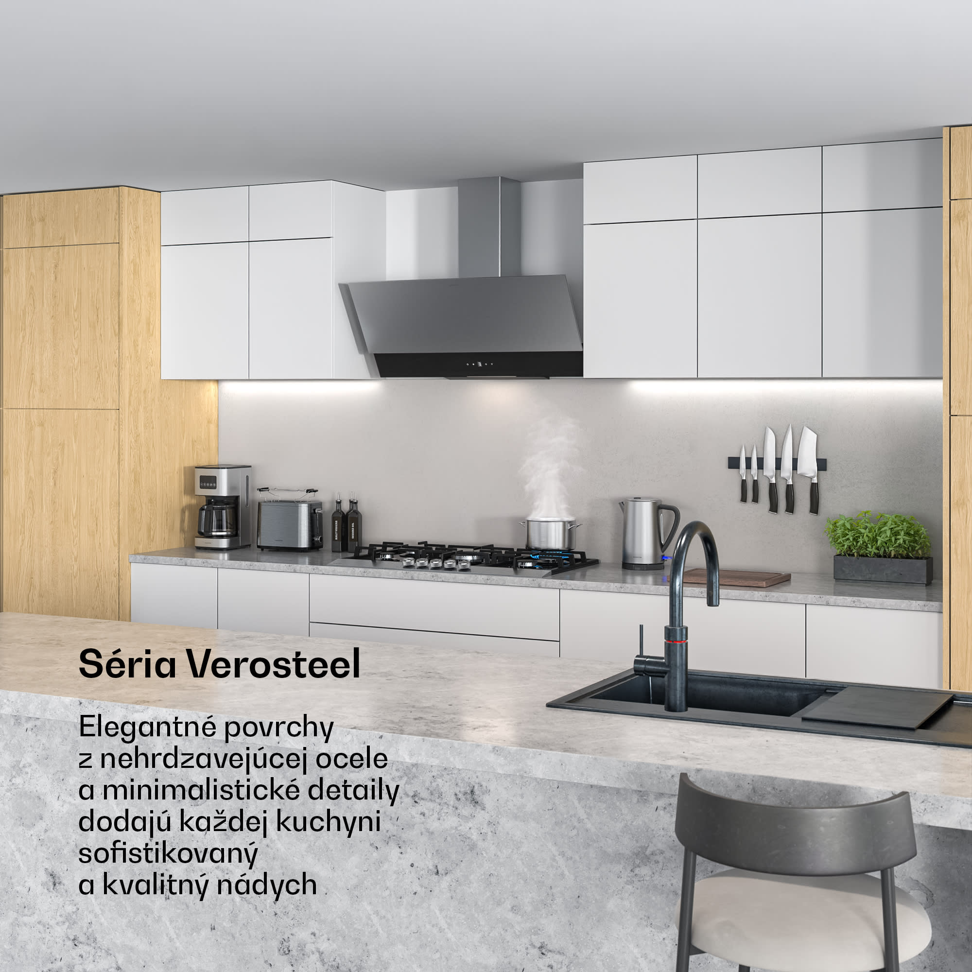 Klarstein Verosteel digestor | Elegantný, minimalistický, výkonný | Trieda energetickej účinnosti A | 624 m³/h | 90 cm – Obrázok 2