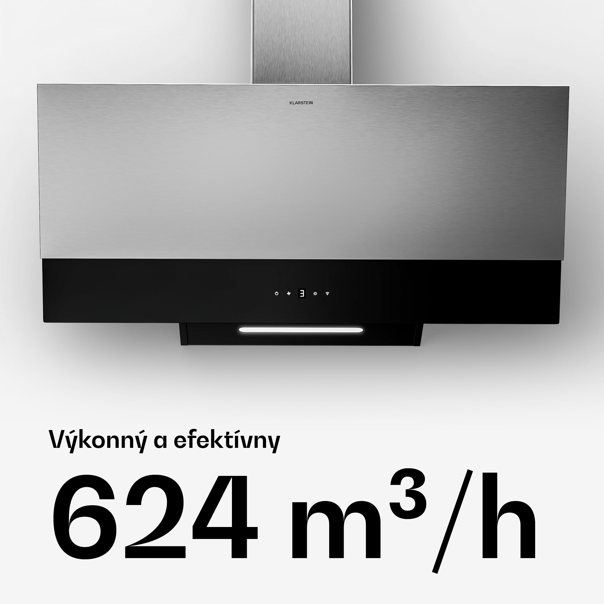 Klarstein Verosteel digestor | Elegantný, minimalistický, výkonný | Trieda energetickej účinnosti A | 624 m³/h | 90 cm – Obrázok 4