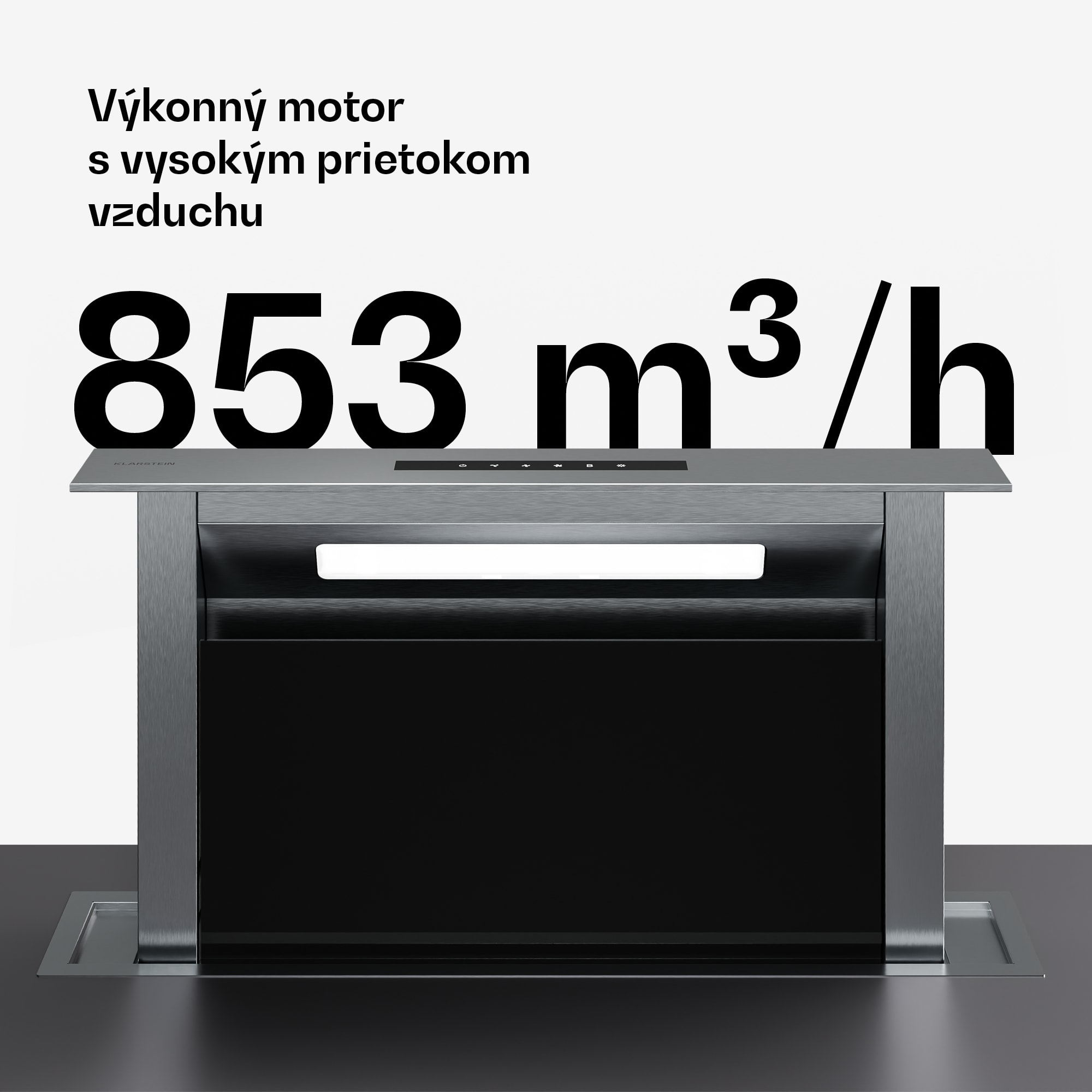Klarstein Verosteel vstavaný digestor | Minimalistický, výkonný | EEC A++ | 853 m³/h | 60 cm – Obrázok 4
