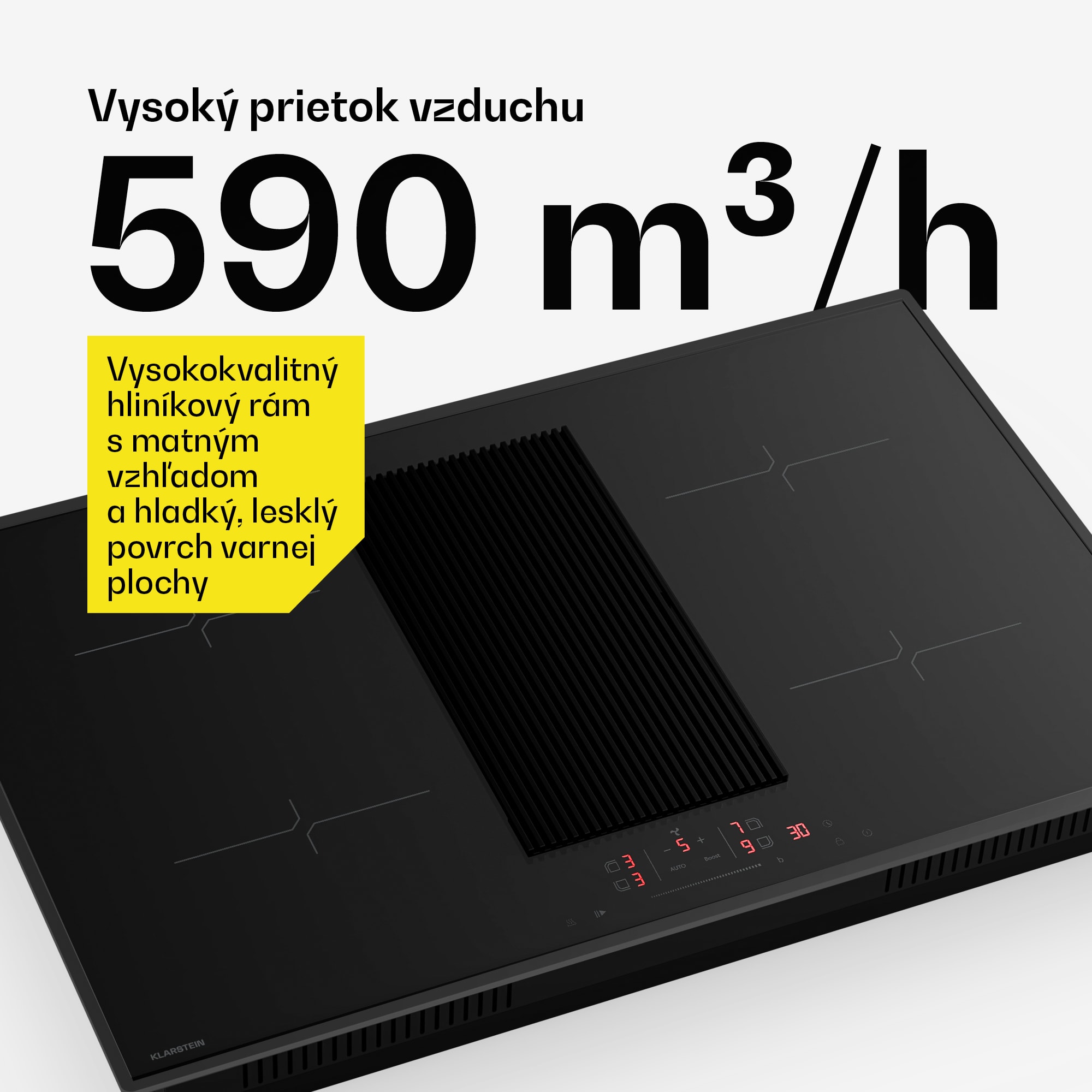 Klarstein Velaire indukčná varná doska s integrovaným digestorom Elegantná, minimalistická, výkonná 8400 W 80 cm – Obrázok 4