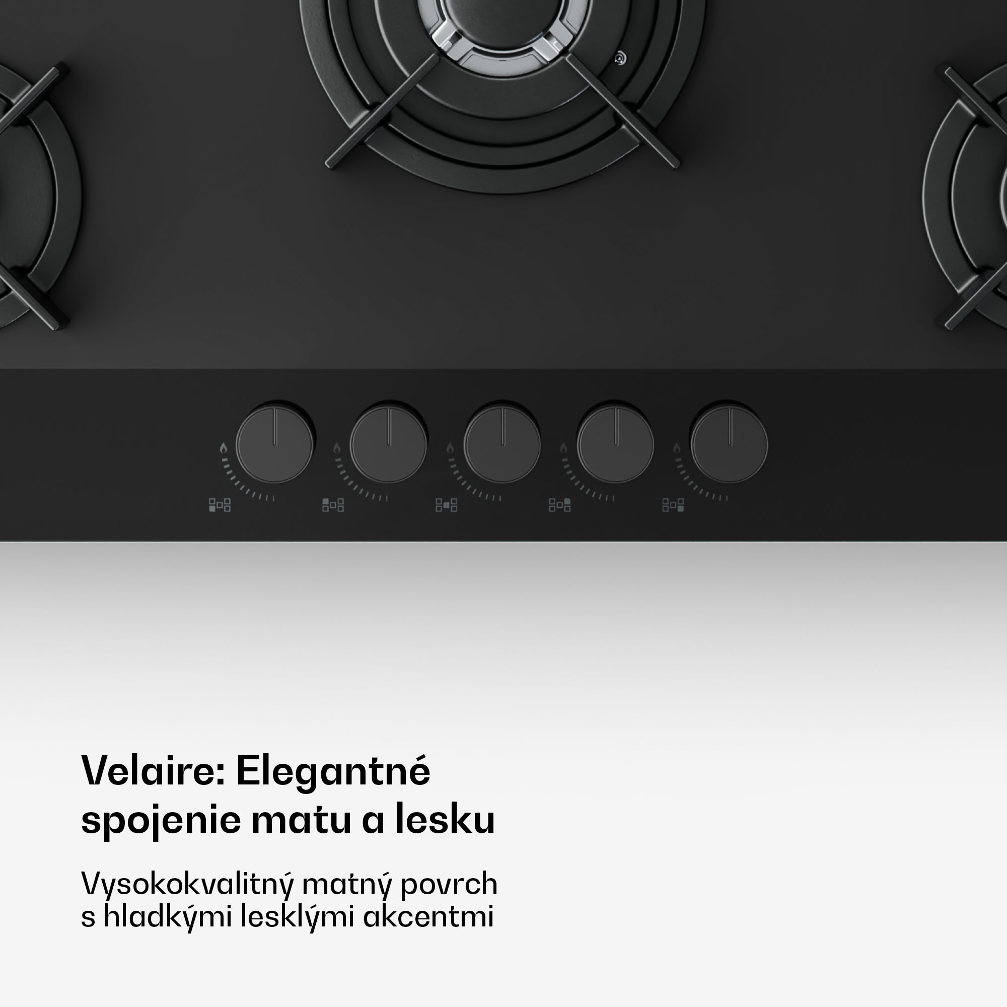 Klarstein Plynová varná doska Velaire, 5-horáková s elektrickým zapaľovaním, Kompatibilná so zemným plynom a LPG, 10400 W, 90 cm – Obrázok 4