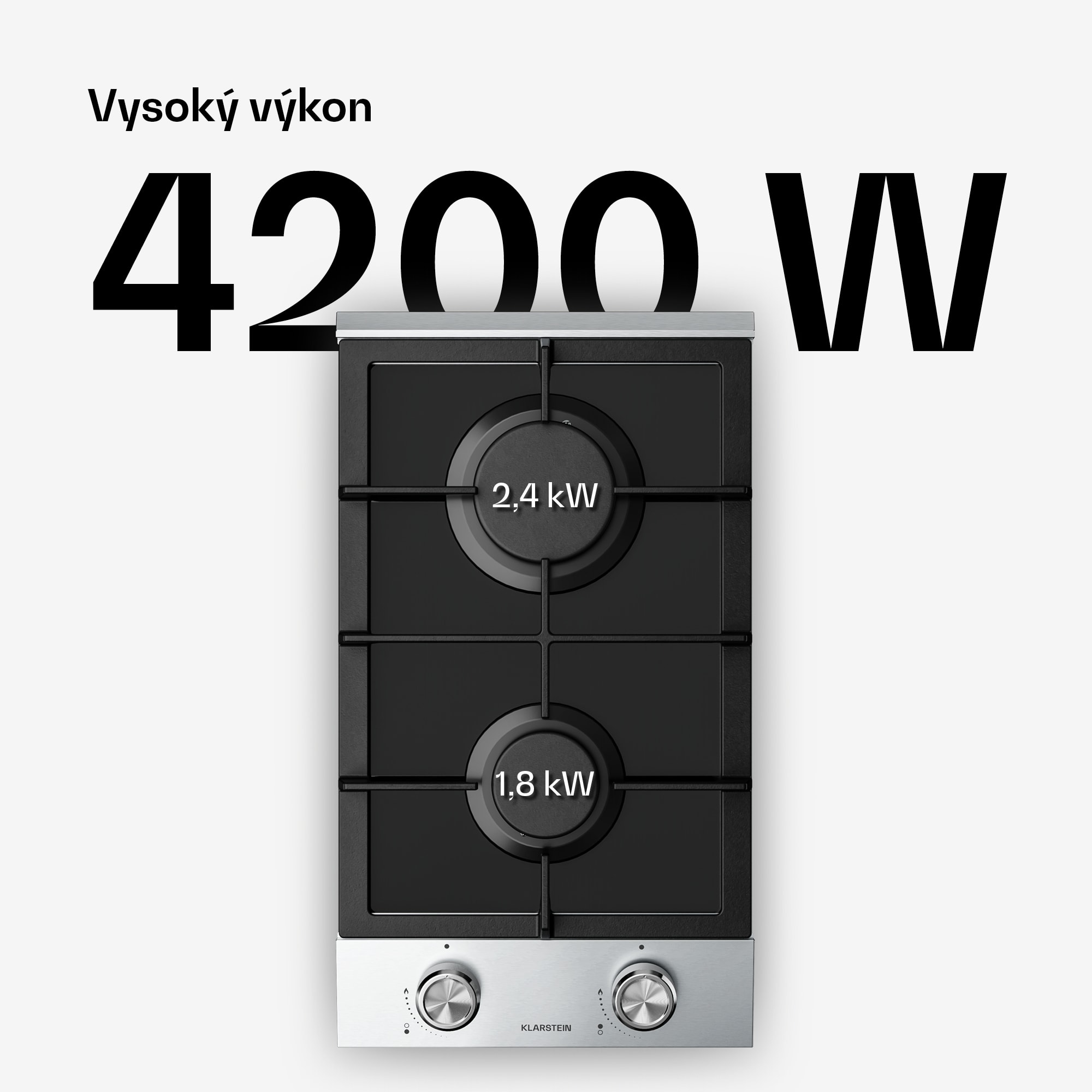 Klarstein Verosteel plynová varná doska | 2 horáky | elektrické zapaľovanie | zemný plyn a LPG | 4200 W | 30 cm – Obrázok 3