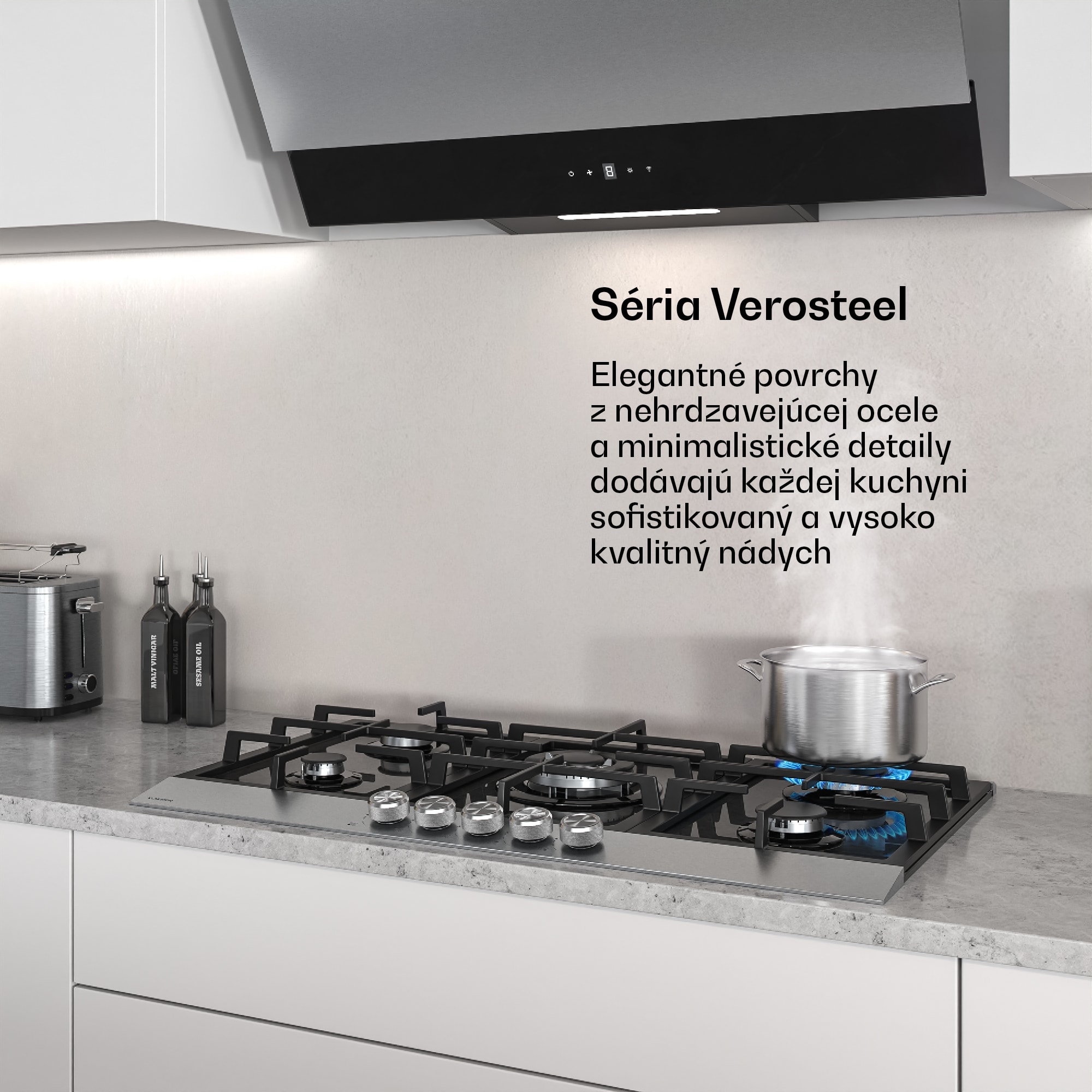 Klarstein Verosteel plynová varná doska | 5 horákov | elektrické zapaľovanie | kompatibilná s zemným plynom a LPG | 10400 W | 90 cm – Obrázok 2