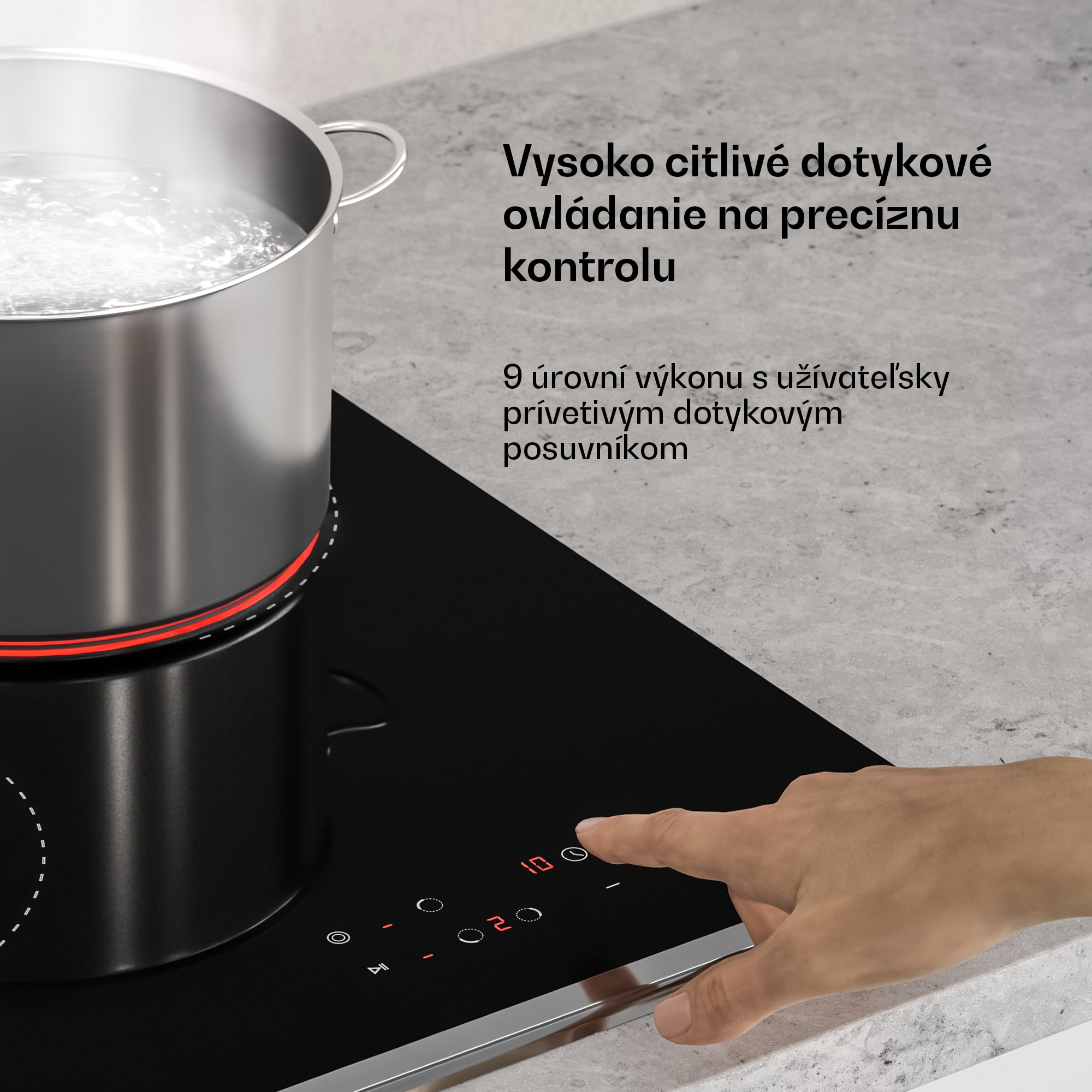 Klarstein Verosteel sklokeramická varná doska | 3 zóny | minimalistická, výkonná | 5000 W | 45 cm – Obrázok 5