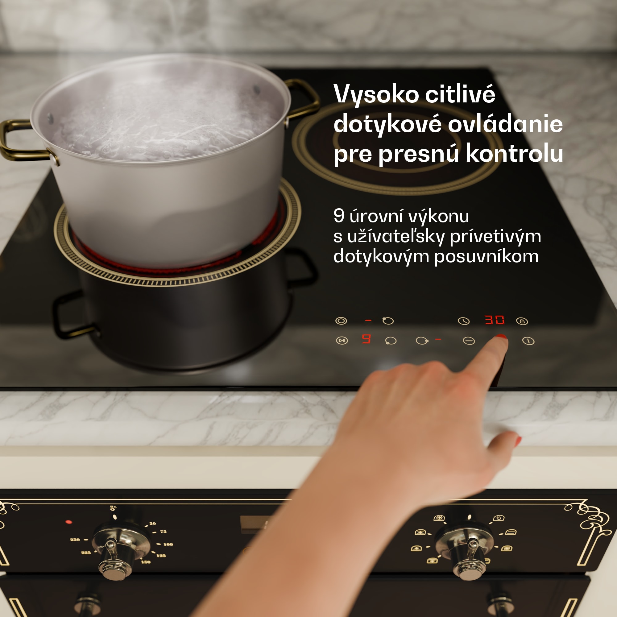 Klarstein Victoria sklokeramická varná doska | 3 zóny | Elegantná, nadčasová | 5000 W | 45 cm – Obrázok 5