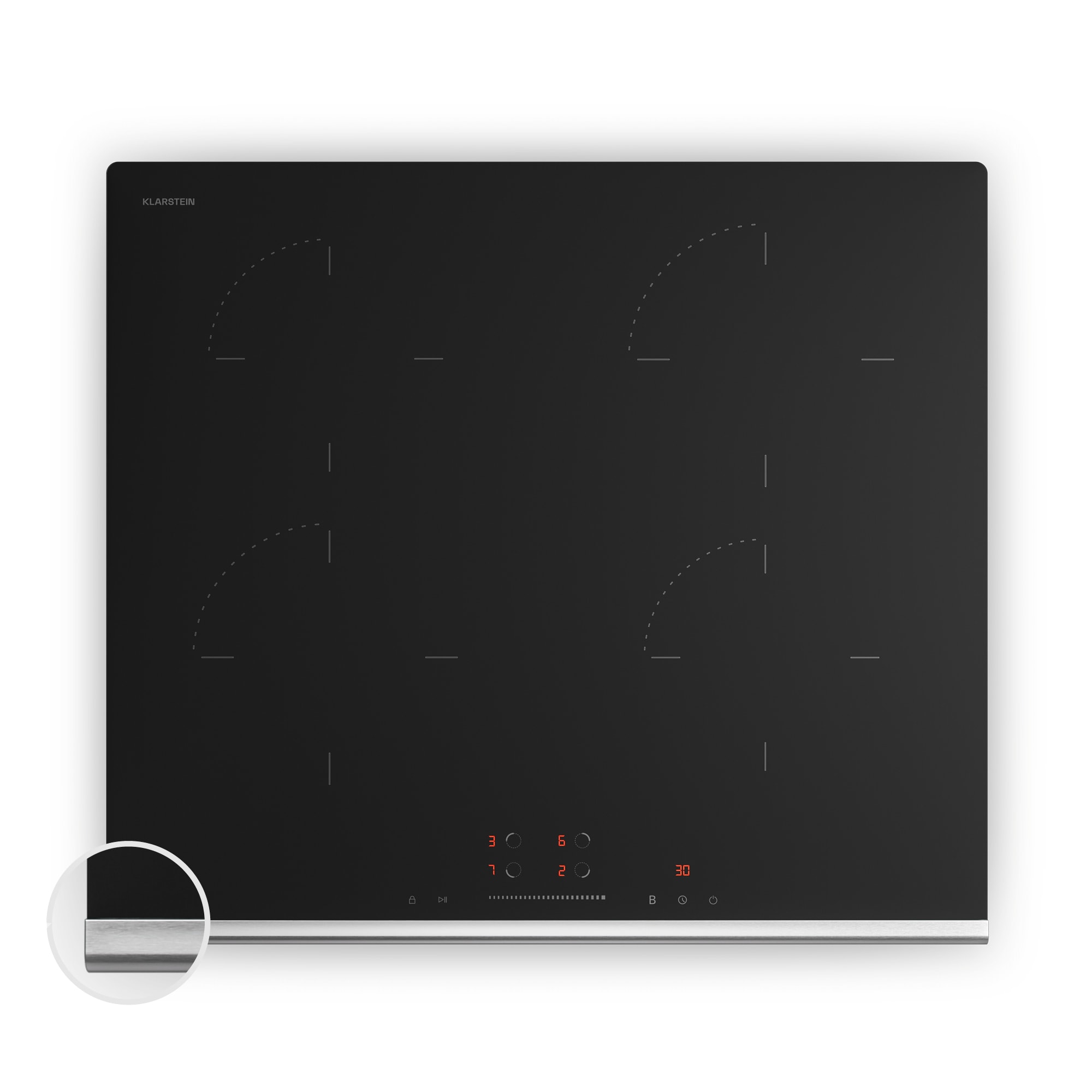 Klarstein Verosteel indukčná varná doska | Elegantná, minimalistická, výkonná | 4 varné zóny | 7400 W | 60 cm