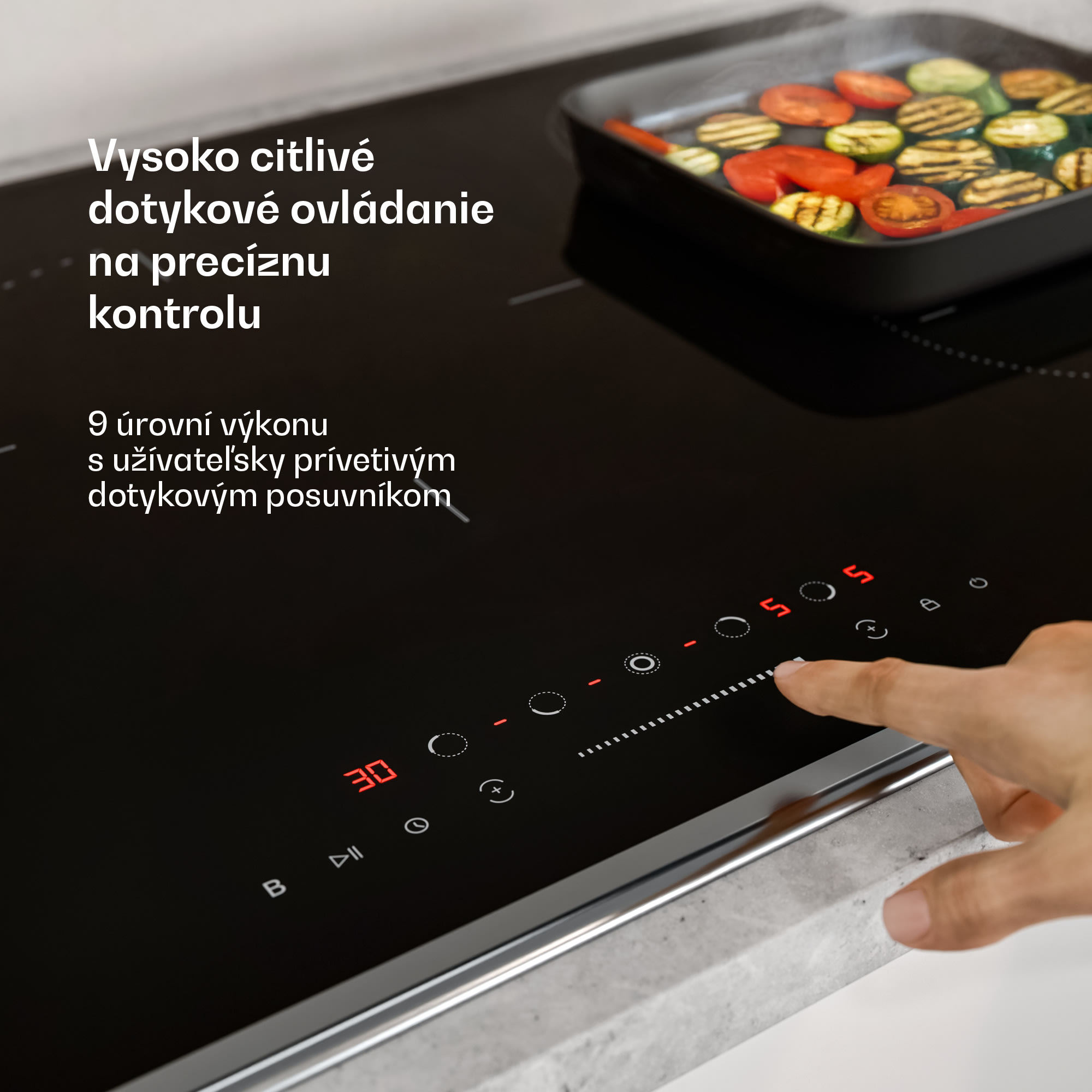 Klarstein Verosteel indukčná varná doska | Elegantná, minimalistická, výkonná | 5 varných zón | 12200 W | 90 cm – Obrázok 5