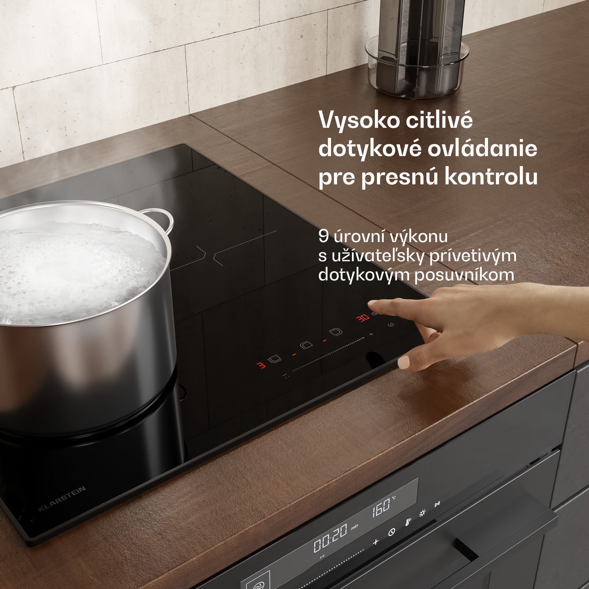 Klarstein Velaire indukčná varná doska | Elegantná, minimalistická, šetriaca miesto | 3 varné zóny | 5500 W | 45 cm – Obrázok 5