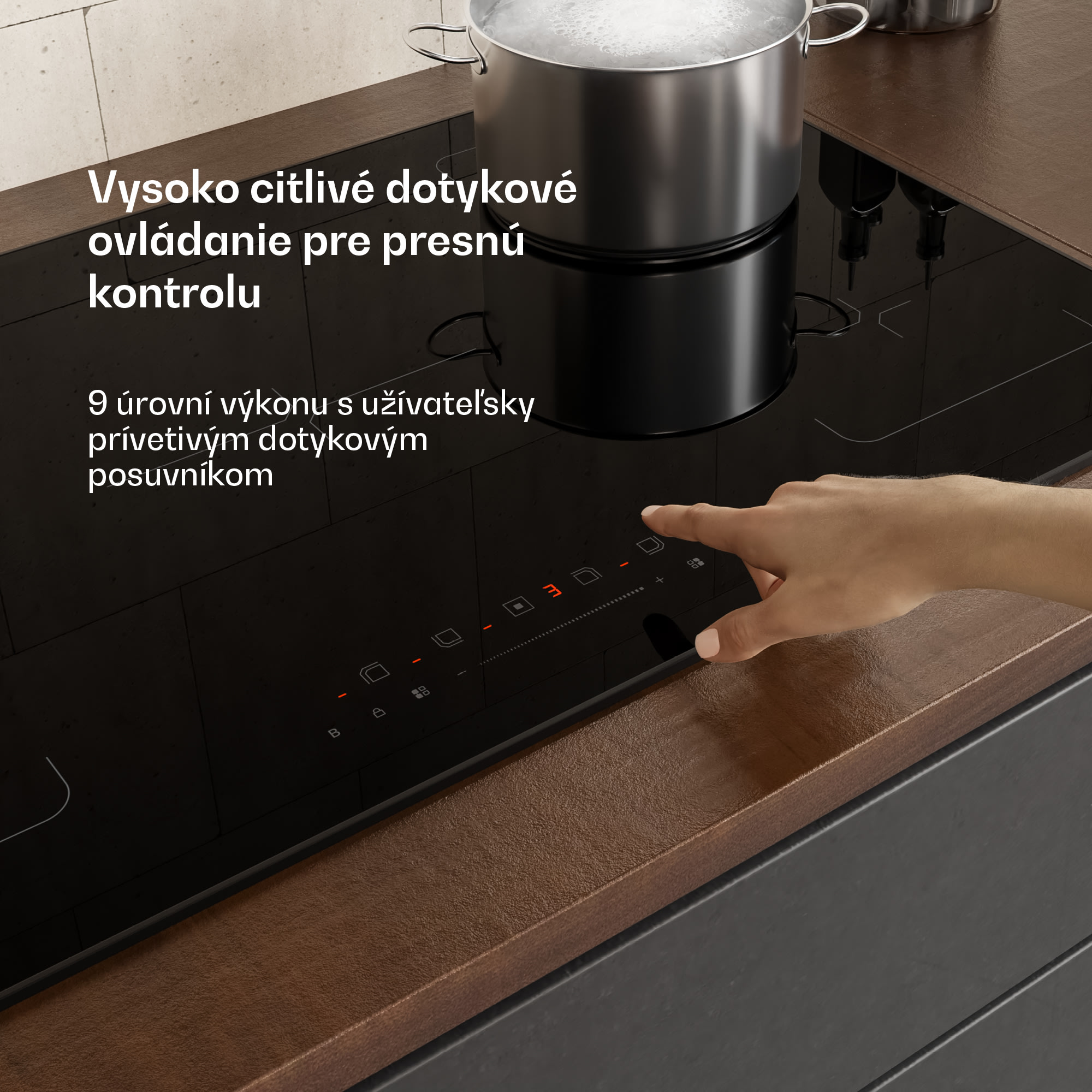 Klarstein Velaire indukčná varná doska | Elegantná, minimalistická, výkonná | 5 varných zón | 7200 W | 90 cm – Obrázok 5