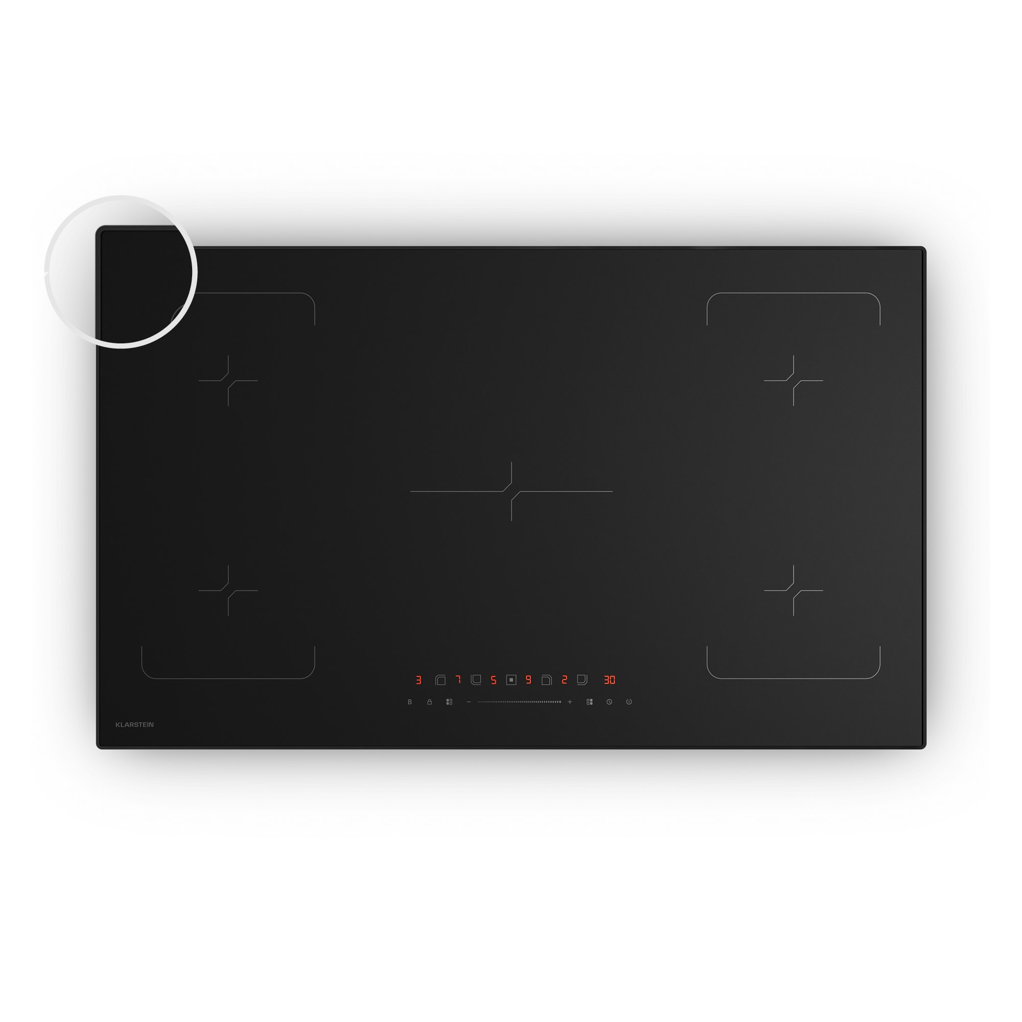 Klarstein Velaire indukčná varná doska | Elegantná, minimalistická, výkonná | 5 varných zón | 7200 W | 90 cm