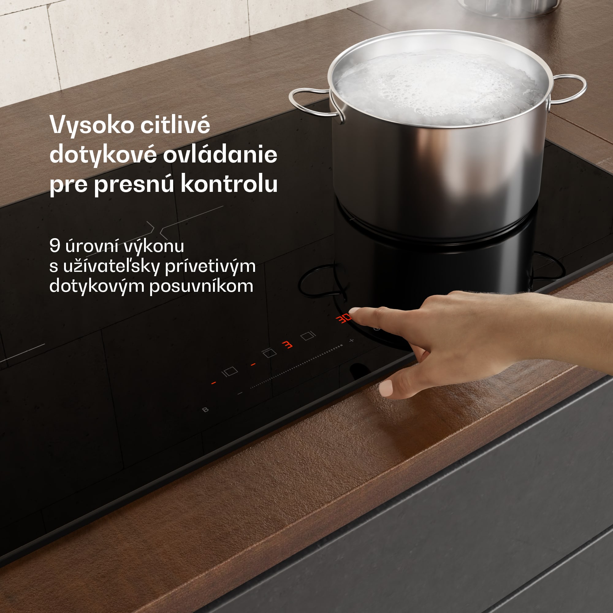 Klarstein Velaire úzka indukčná varná doska, elegantná, minimalistická, výkonná, 3 varné zóny, 5500 W, 80 cm – Obrázok 5