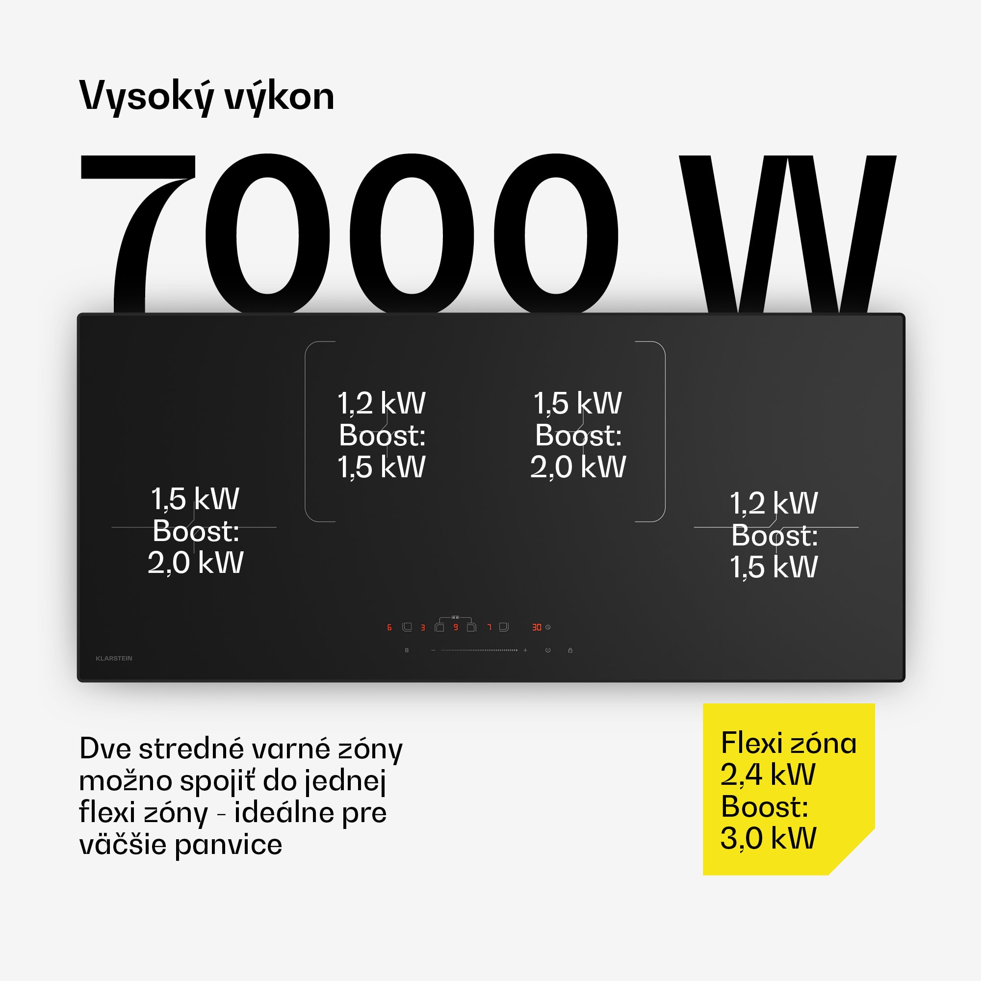 Klarstein Velaire úzke indukčné varné dosky | Elegantné, minimalistické, výkonné | 4 varné zóny | 7000 W | 90 cm – Obrázok 3