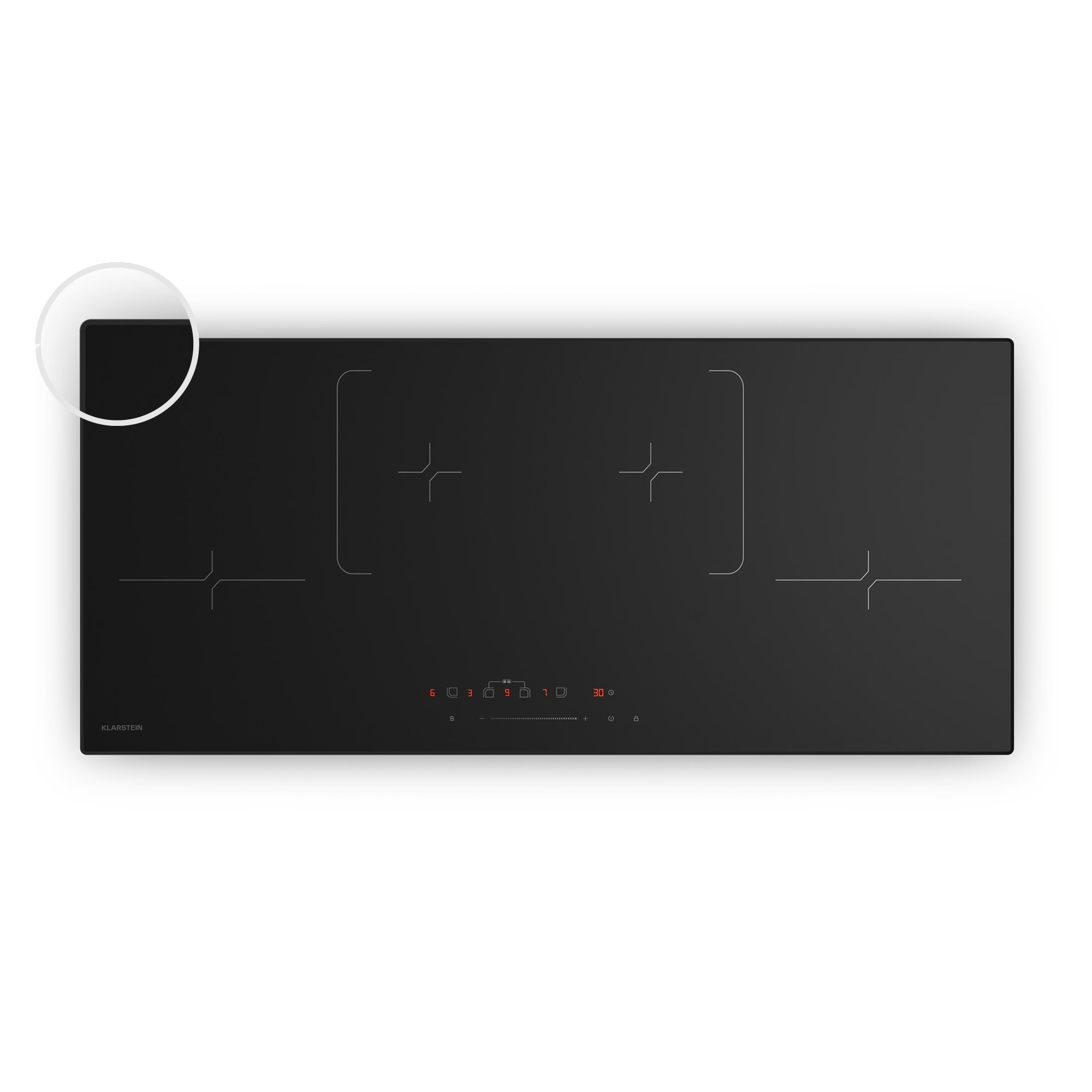 Klarstein Velaire úzke indukčné varné dosky | Elegantné, minimalistické, výkonné | 4 varné zóny | 7000 W | 90 cm