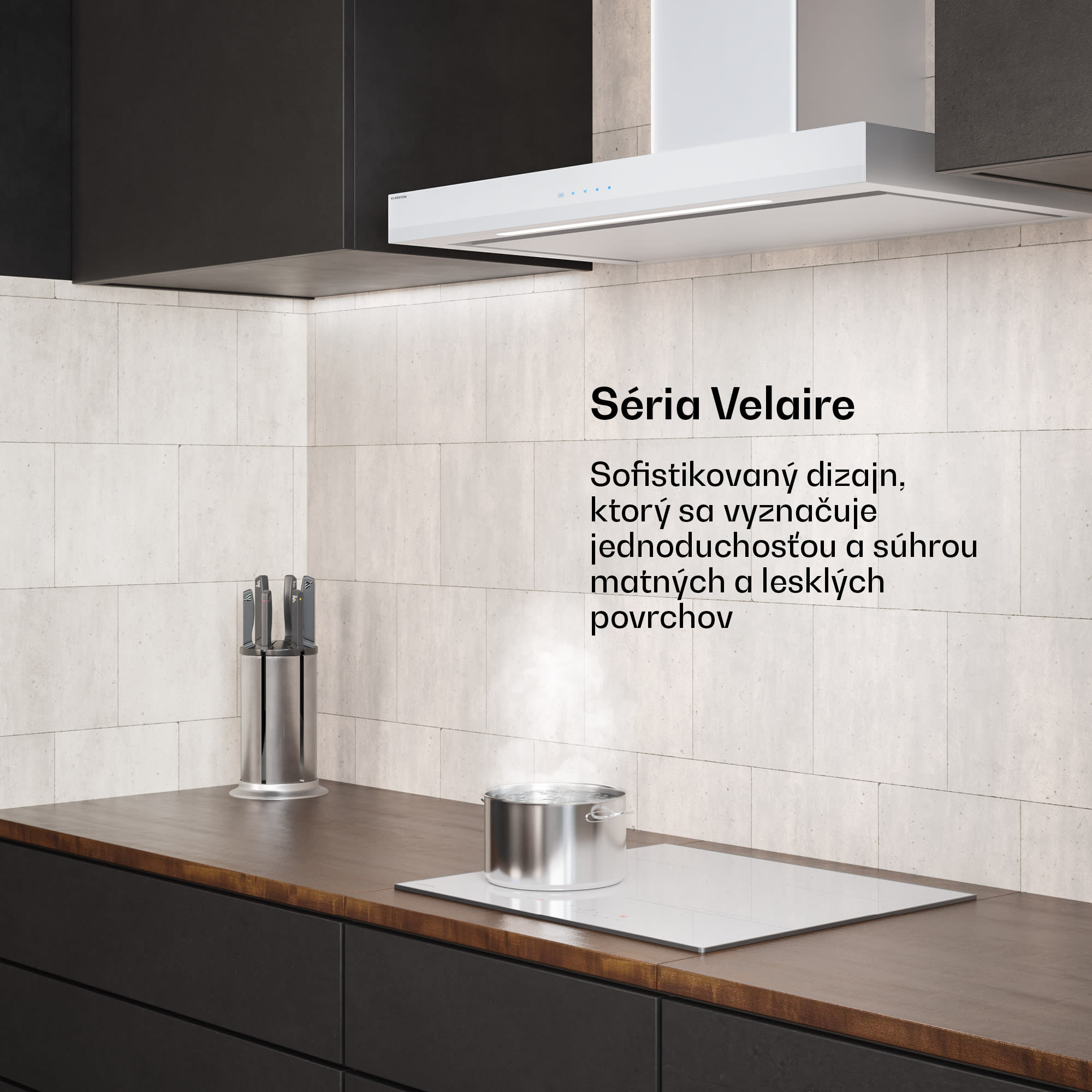 Klarstein Velaire digestor | Elegantný, minimalistický, výkonný | Energetická trieda A++ | 595 m³/h | 90 cm