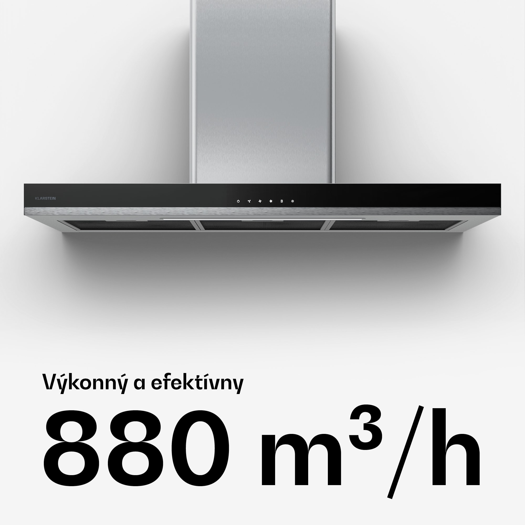 Klarstein Verosteel digestor | Elegantný, minimalistický, výkonný | Trieda energetickej účinnosti A++ | 881,6 m³/h | 90 cm – Obrázok 4