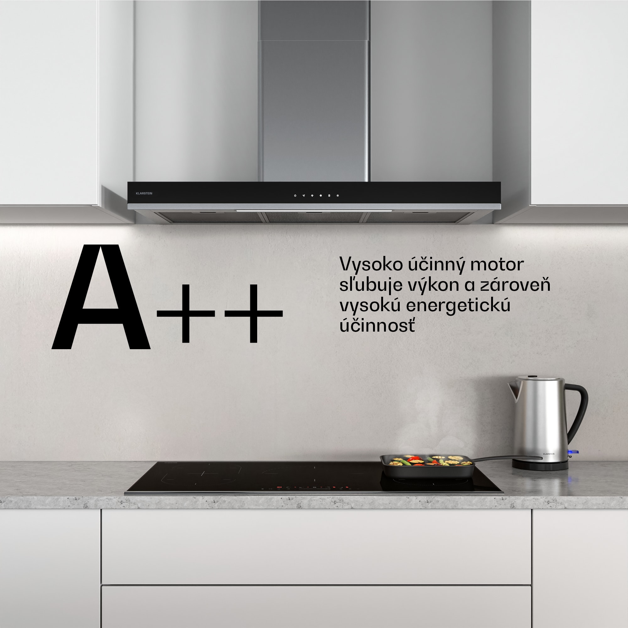 Klarstein Verosteel digestor | Elegantný, minimalistický, výkonný | Trieda energetickej účinnosti A++ | 881,6 m³/h | 90 cm – Obrázok 5