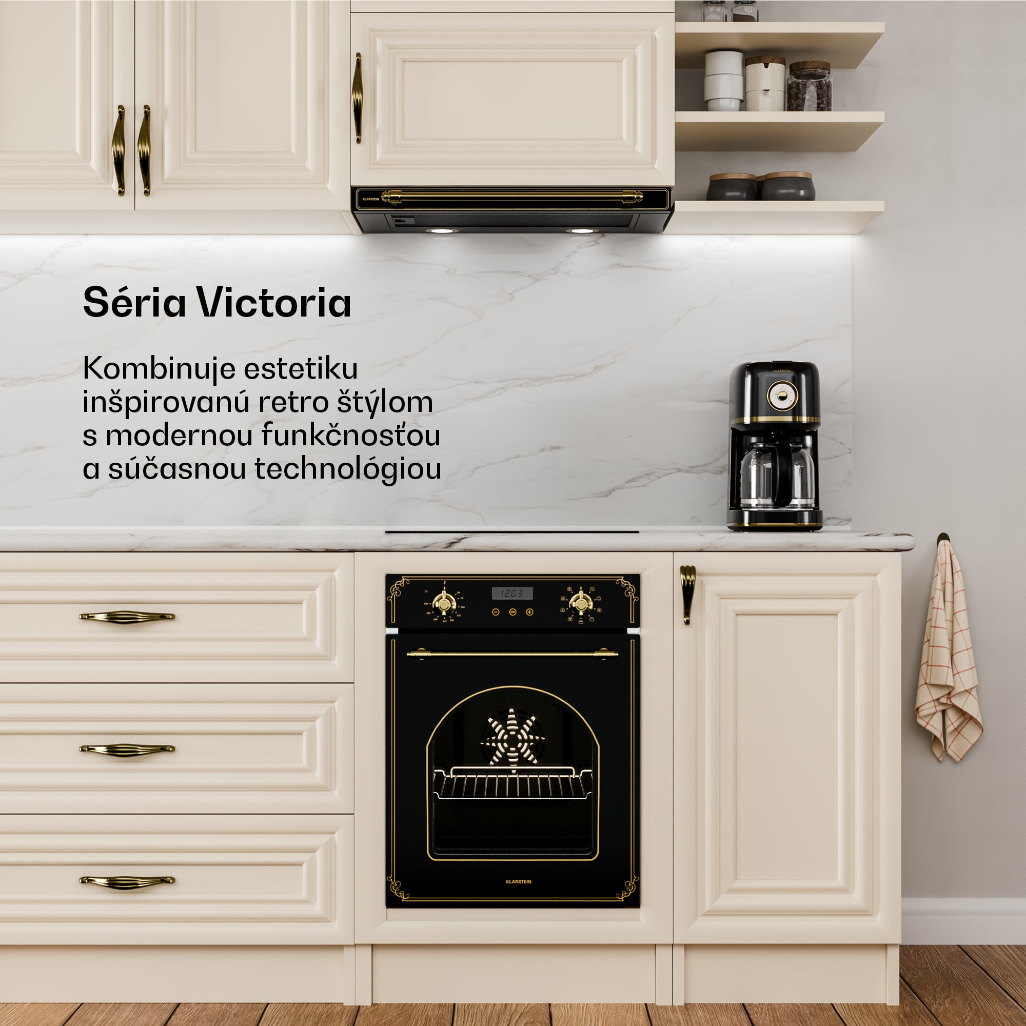 Klarstein Victoria vysúvacia digestor Elegant, retro inšpirovaný, nadčasový EEC A++ 375 m³/h 60 cm – Obrázok 2