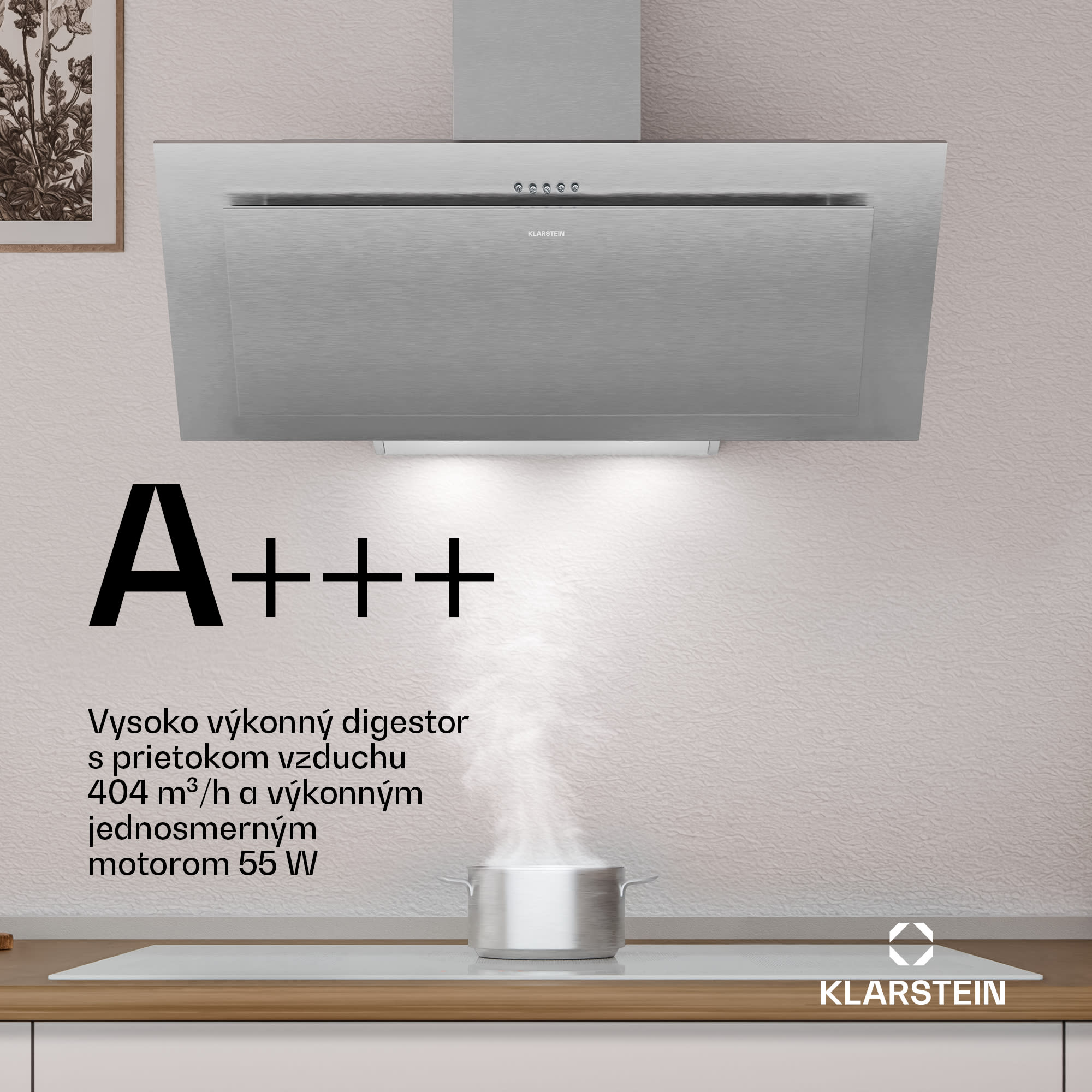 Klarstein Athena komínová digestorová kapucňa | odťah a recirkulácia | 254 m³/h | 56 W | 90 cm – Obrázok 4