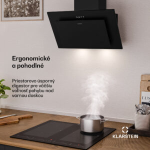 Klarstein Athena komínová digestoř | odťahový a recirkulačný režim | 254 m³/h | 56 W | 60 cm